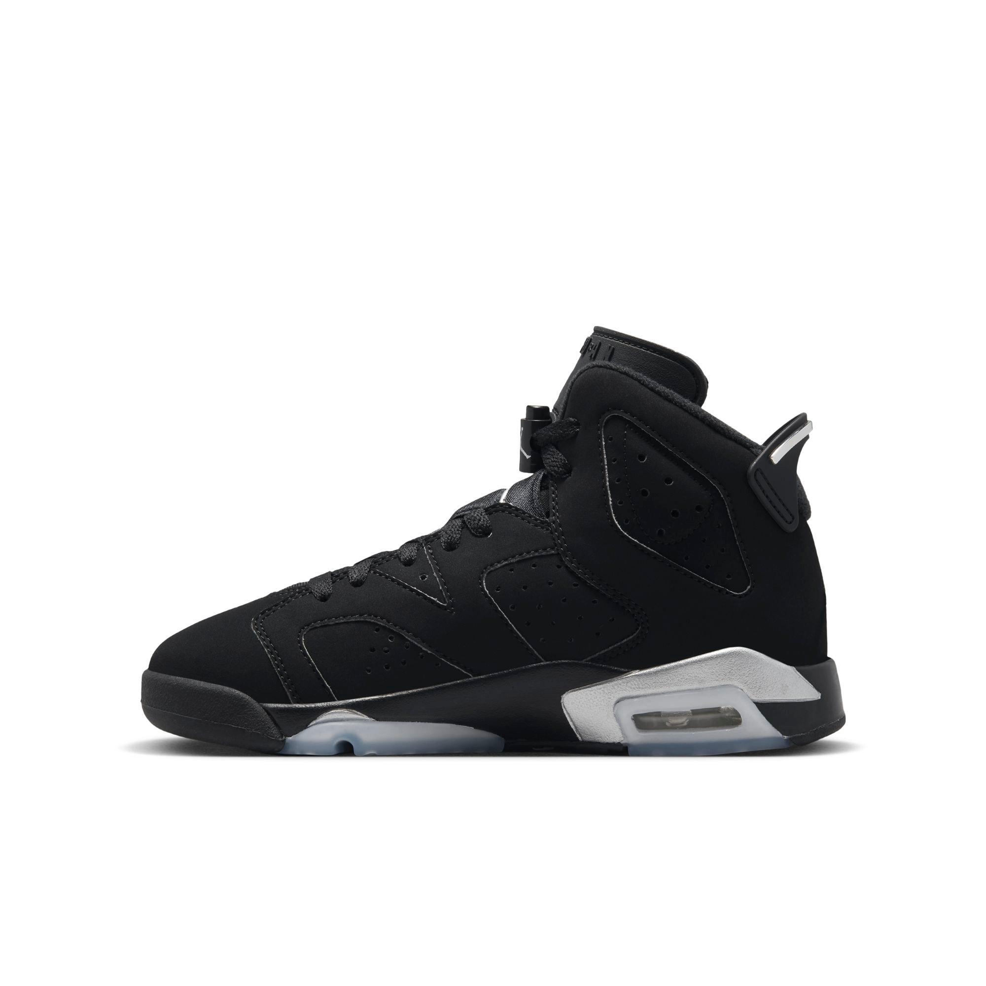 dedo índice Golpeteo gorra Jordan 6 Retro "Black/Metallic Silver" Grade School Kids' Shoe​