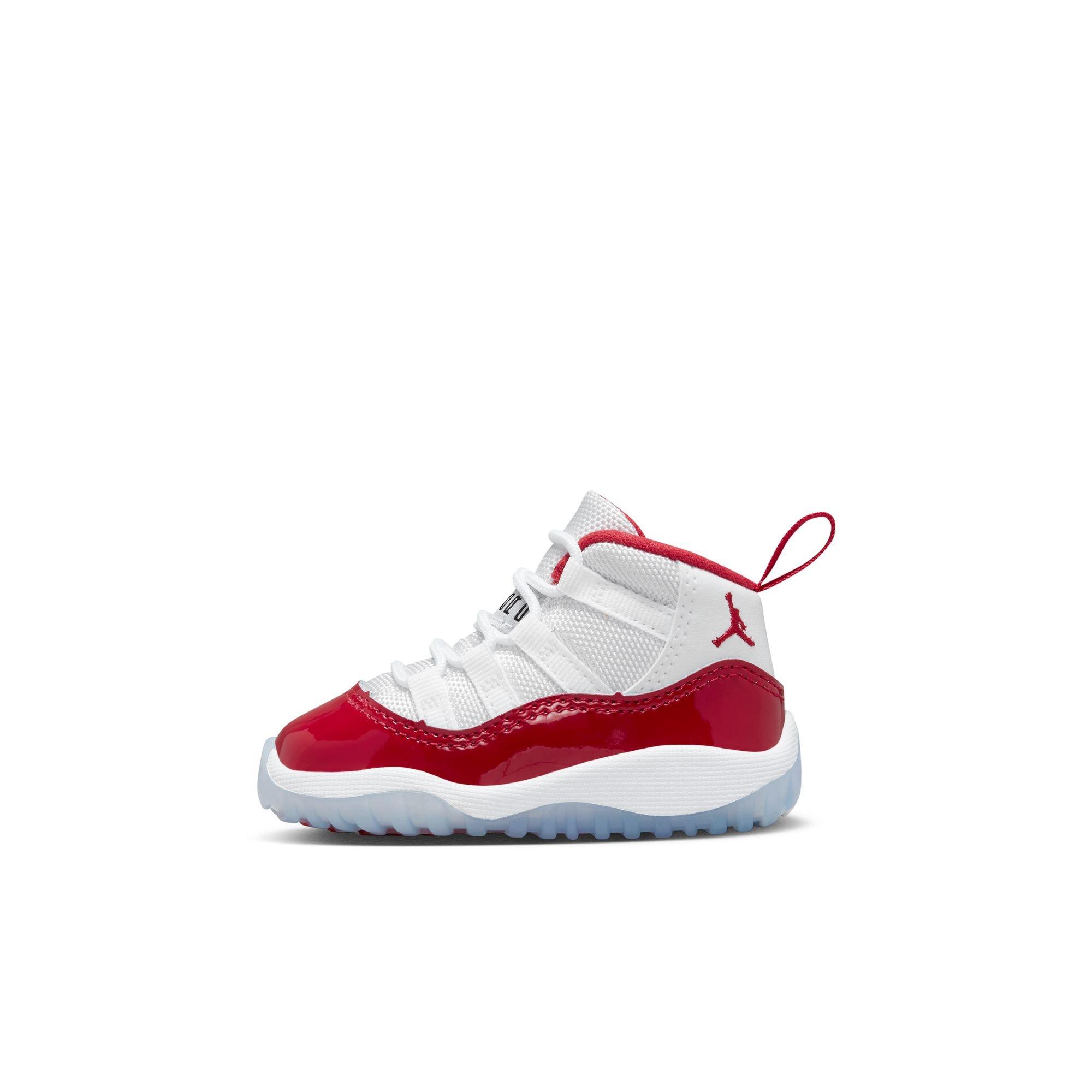 Jordan 11 Retro White/Varsity Red/Black Grade School Kids' Shoe - Hibbett