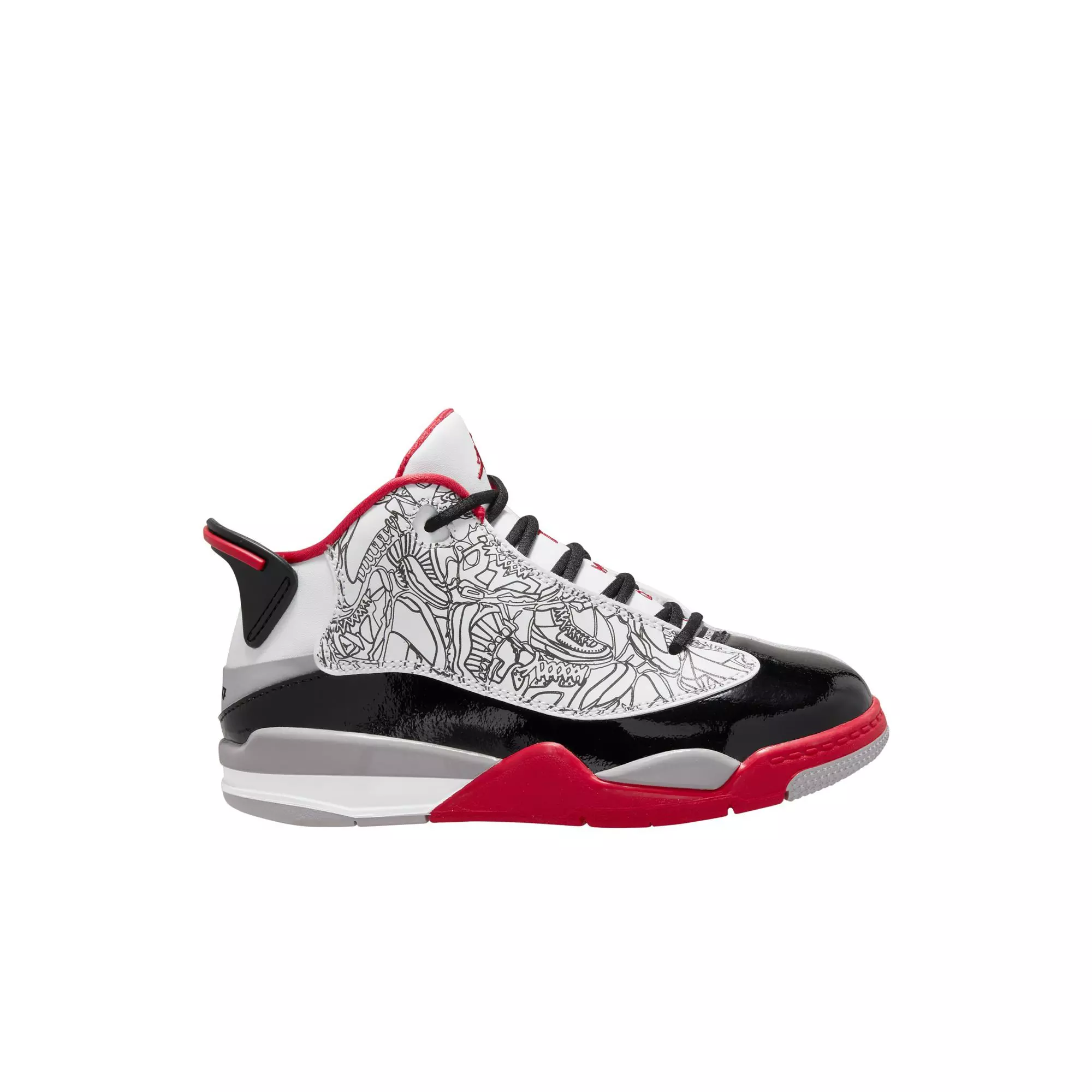 Jordan Dub Zero "Bred" Preschool Boys' Shoe - WHITE/RED/BLACK