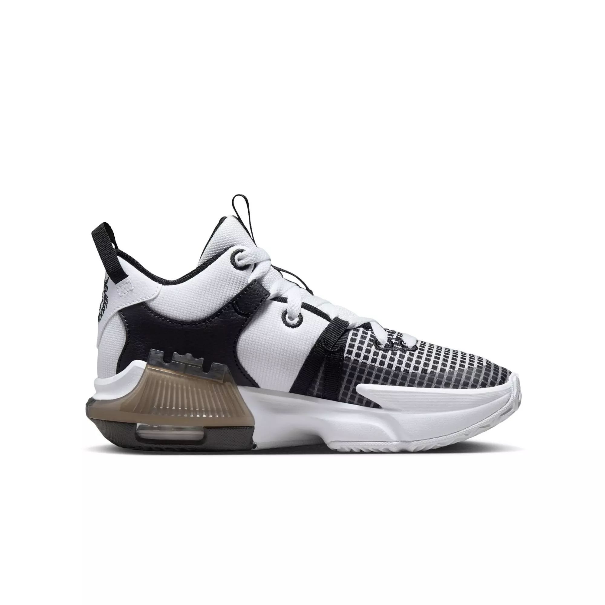 Nike LeBron Witness 7 "White/Metallic Silver/Black" Grade School Boys' Basketball Shoe - BLACK/WHITE