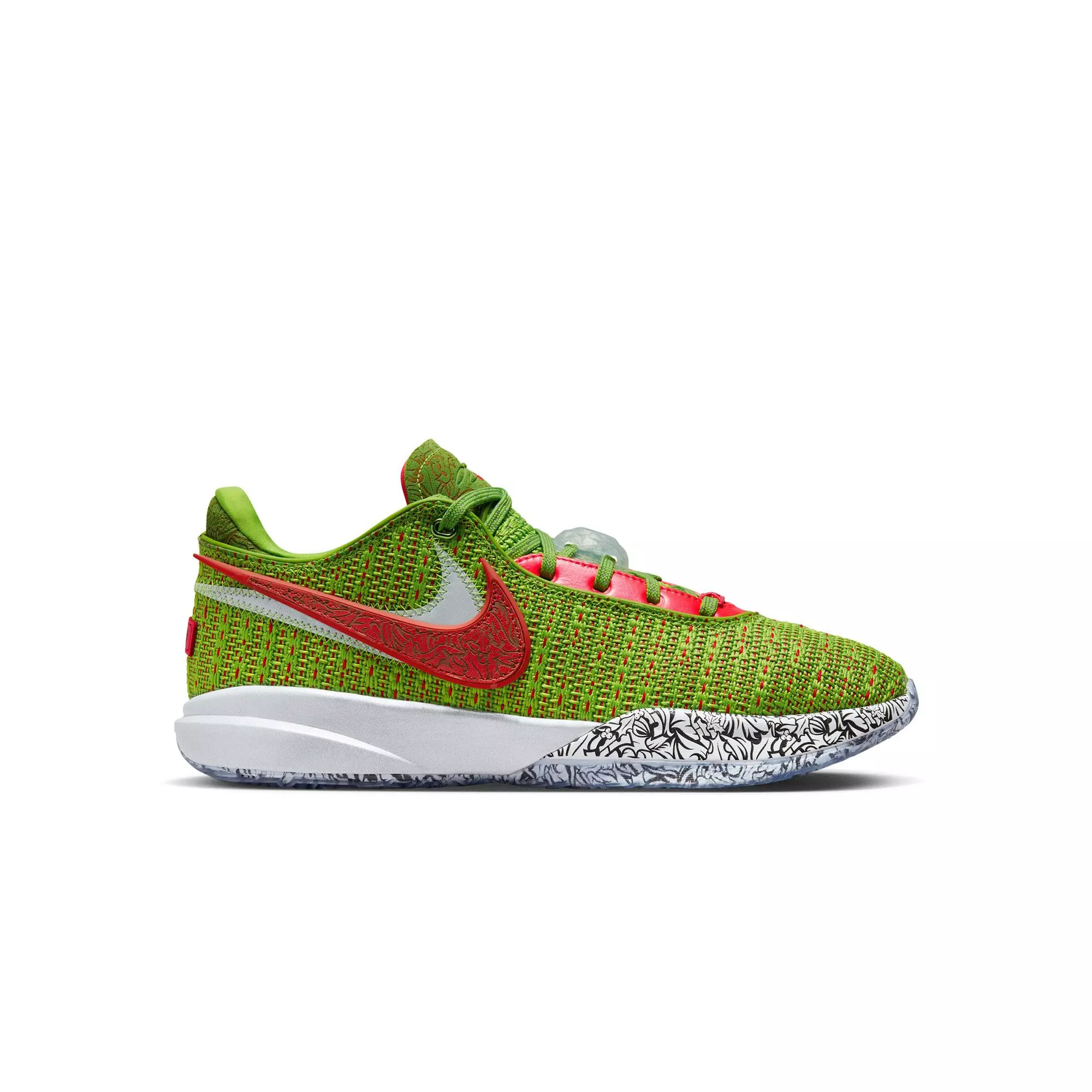 Nike LeBron XX "Christmas" Grade School Kids' Basketball Shoe - ARCTIC ORANGE/WHITE/BRIGHT CRIMSON