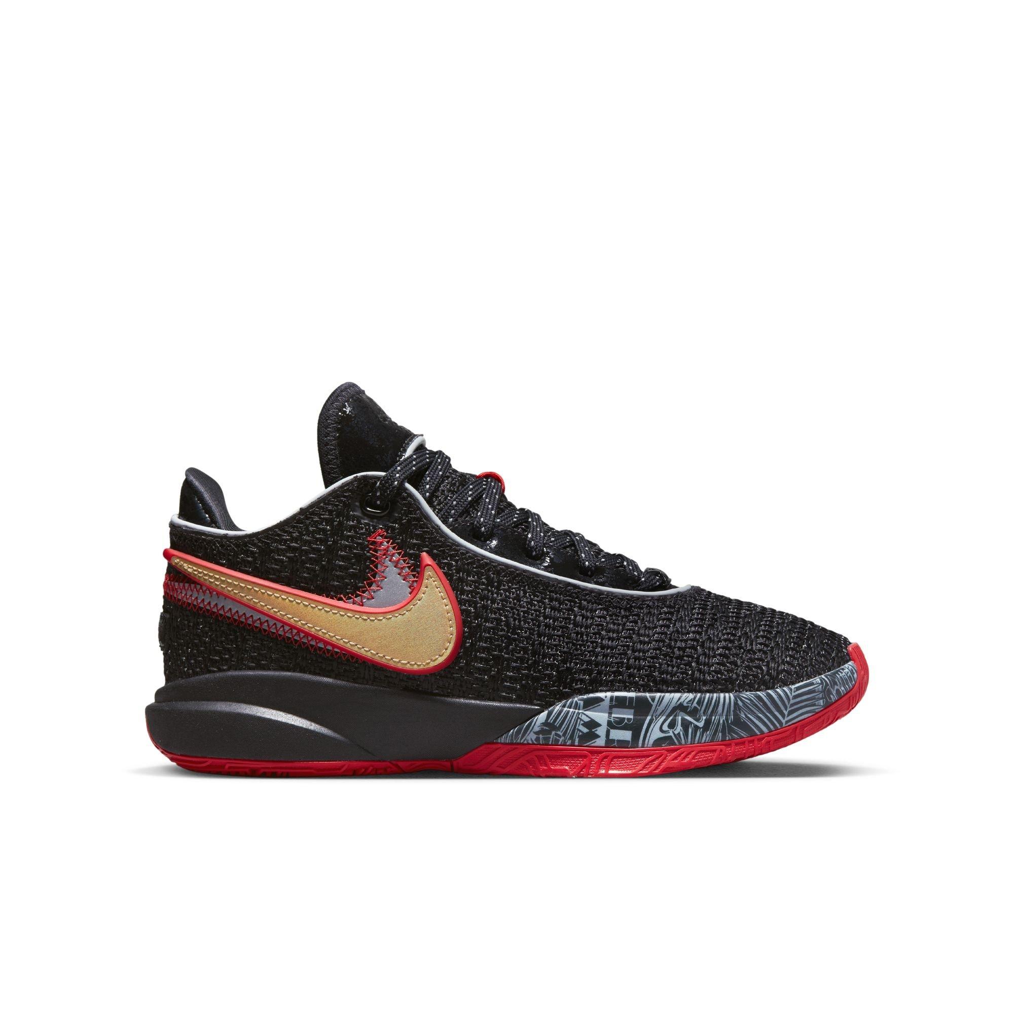 Boy's Nike Lebron James Basketball Shoes Sneakers Black Orange Size 4.5  Youth