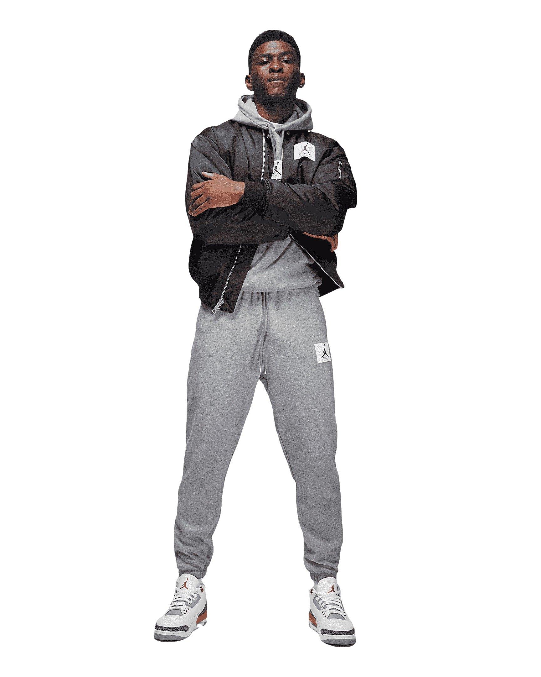 Jordan Men's Essentials Statement Fleece Pants-Grey - GREY Thumbnail View 7