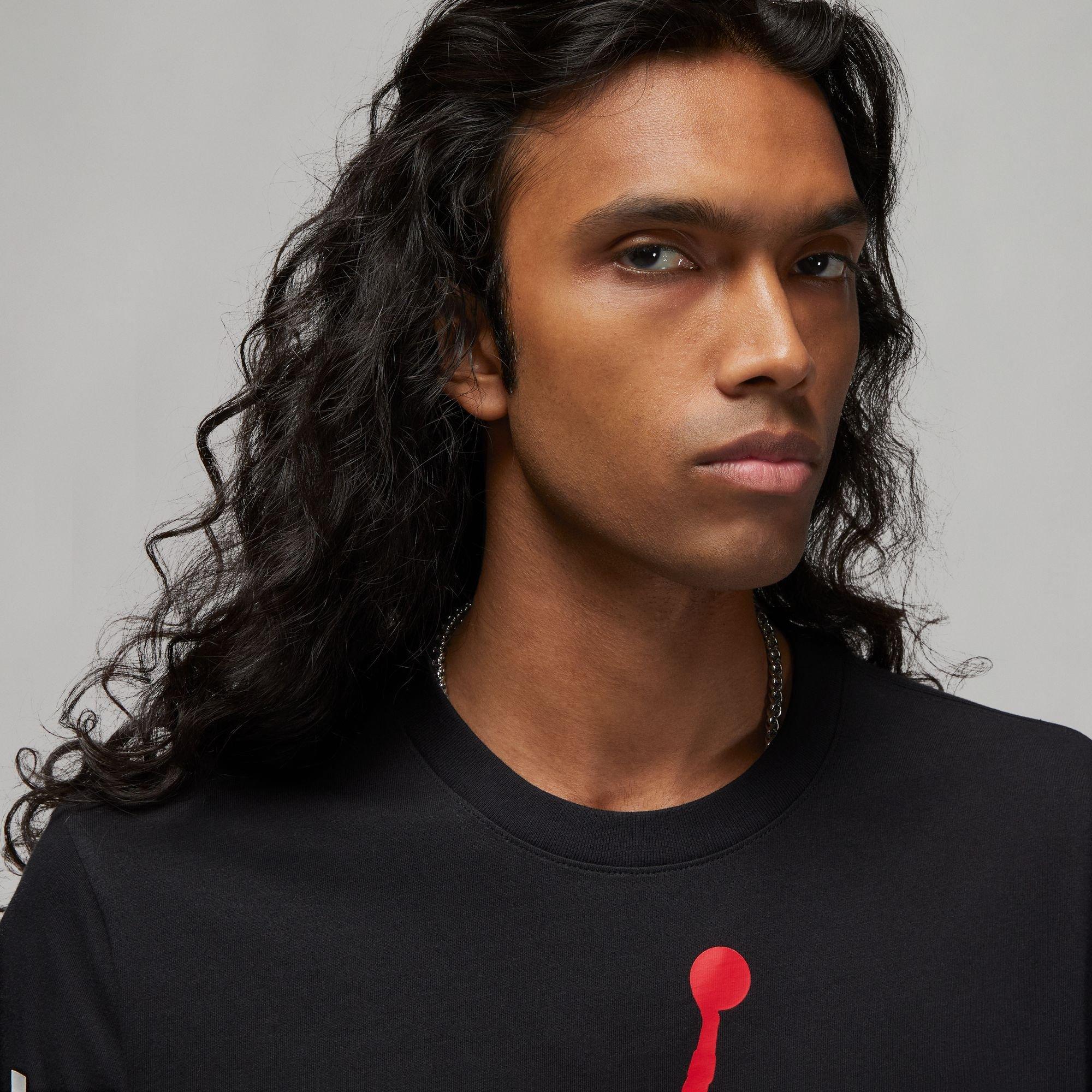 Jordan Men's Air T-Shirt-Black/White - BLACK/WHITE Thumbnail View 6