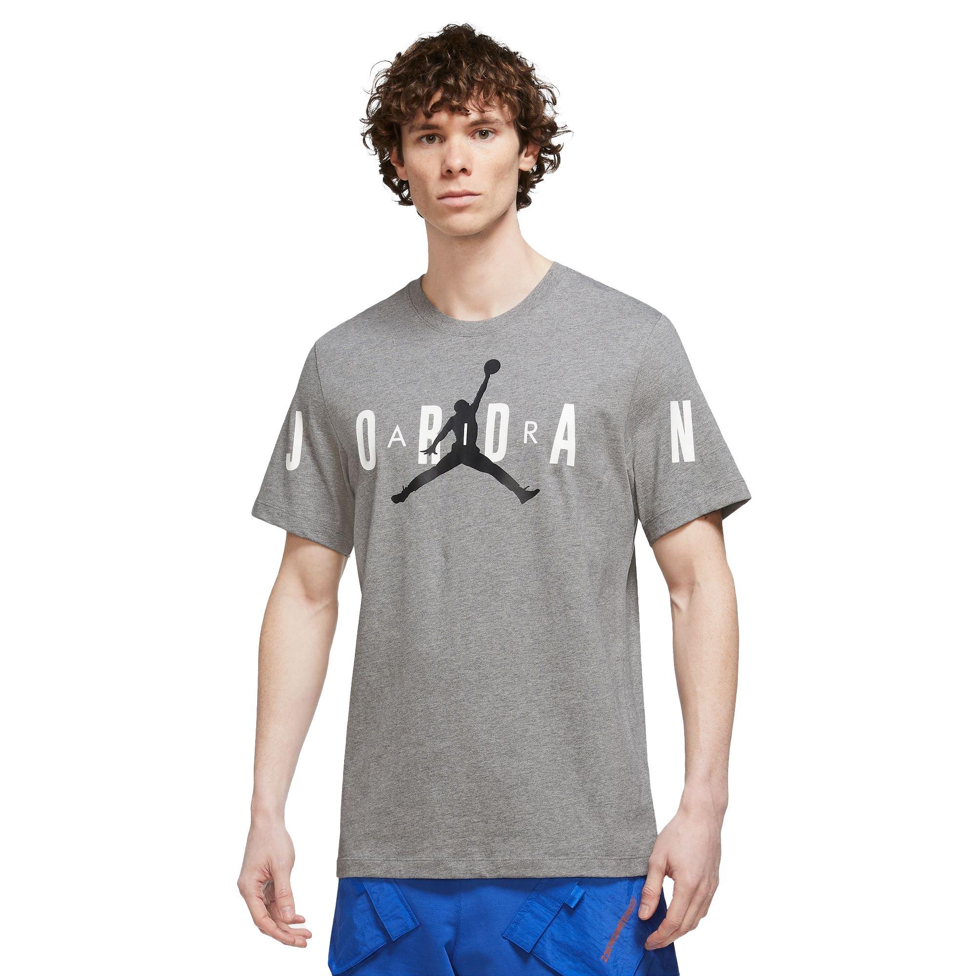 Jordan Men's Air Stretch Short Sleeve Crew Tee-Grey - HEATHER/GREY