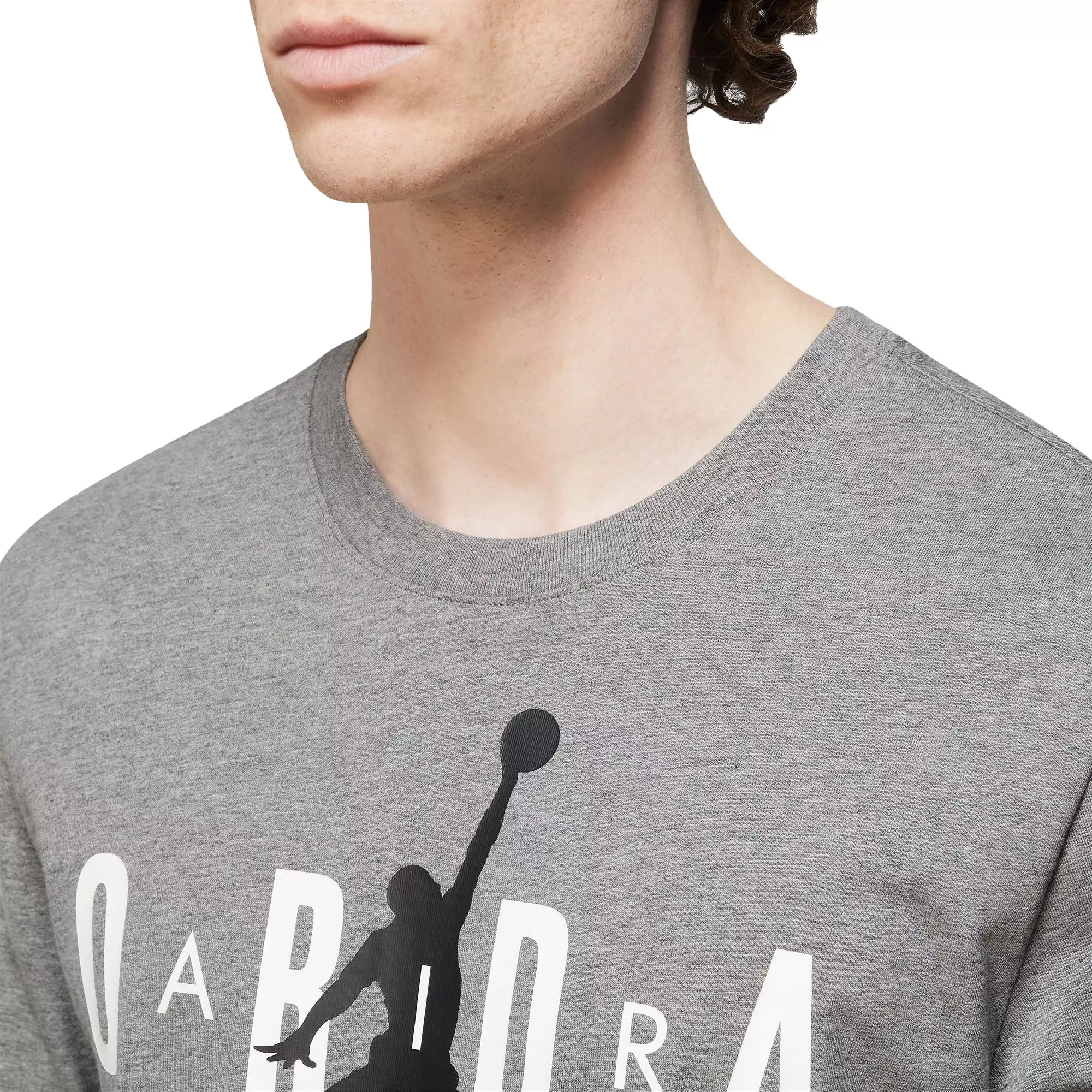 Jordan Men's Air Stretch Short Sleeve Crew Tee-Grey - HEATHER/GREY