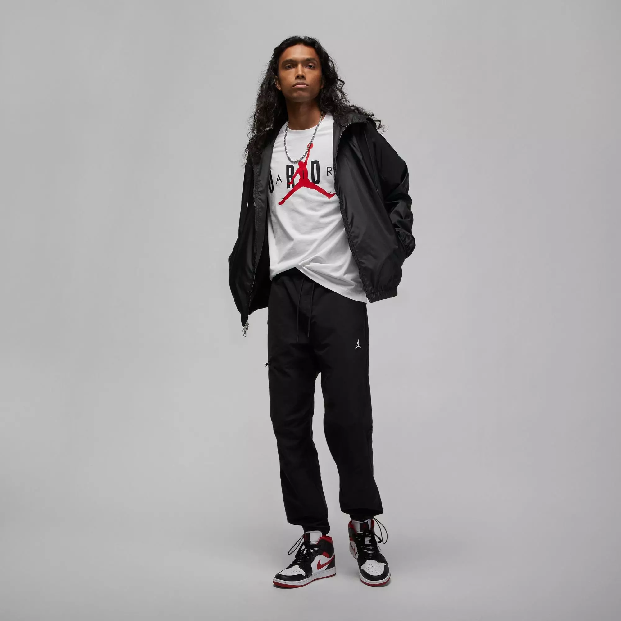 Jordan Men's Air T-Shirt-White/Black - WHITE/BLACK