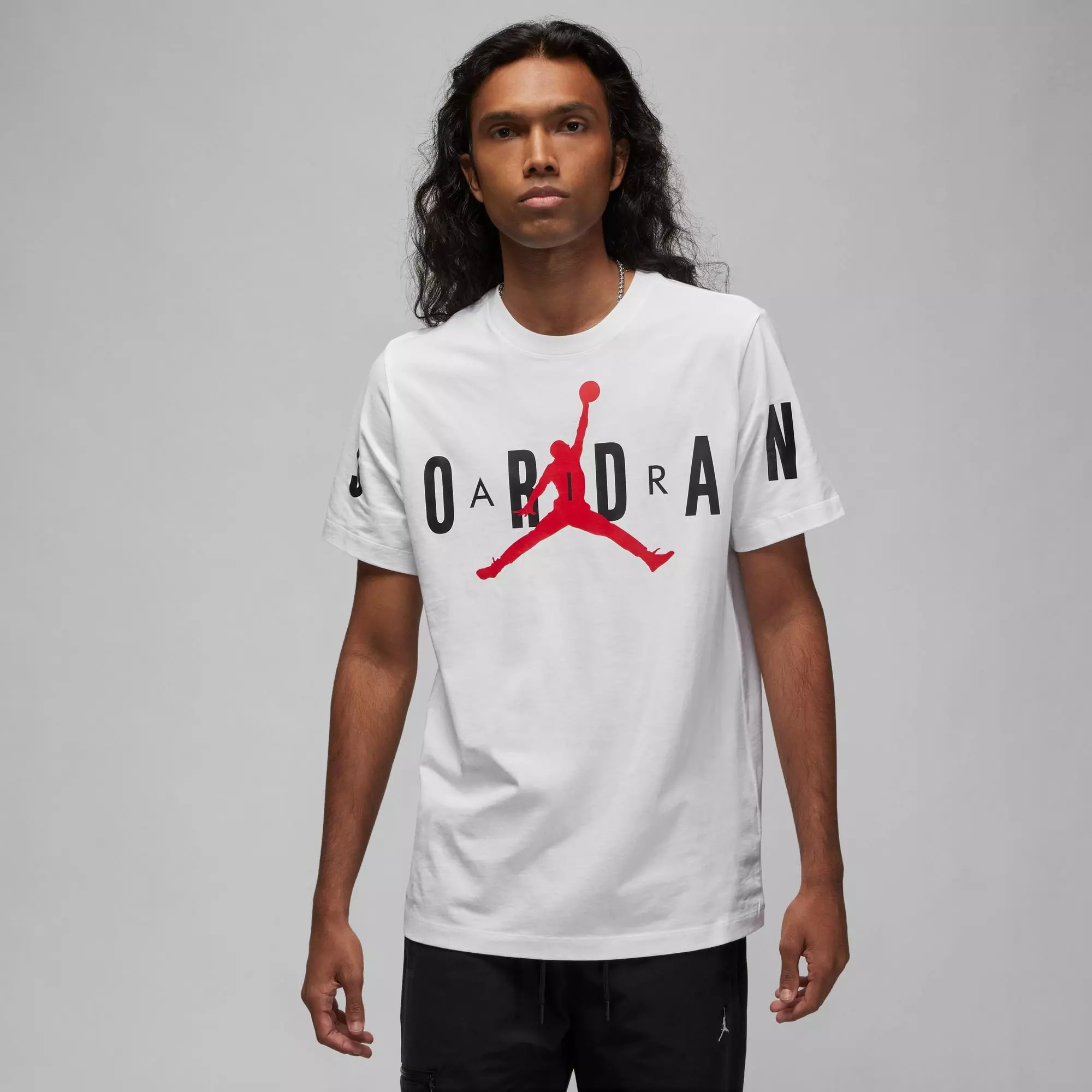 Jordan Men's Air T-Shirt-White/Black - WHITE/BLACK