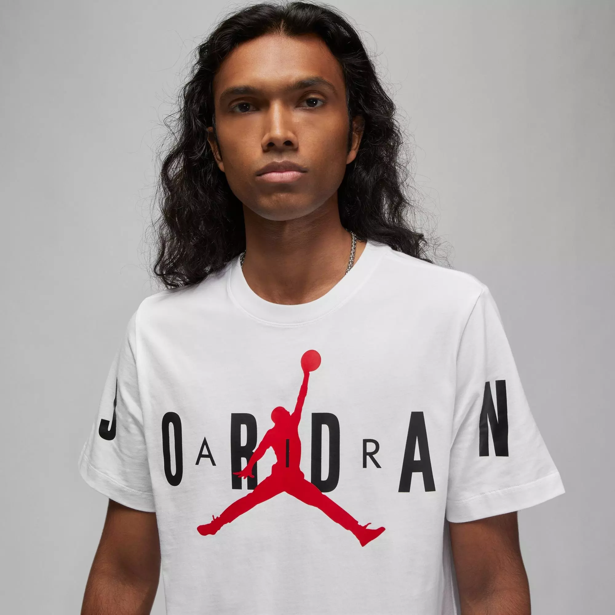 Jordan Men's Air T-Shirt-White/Black - WHITE/BLACK