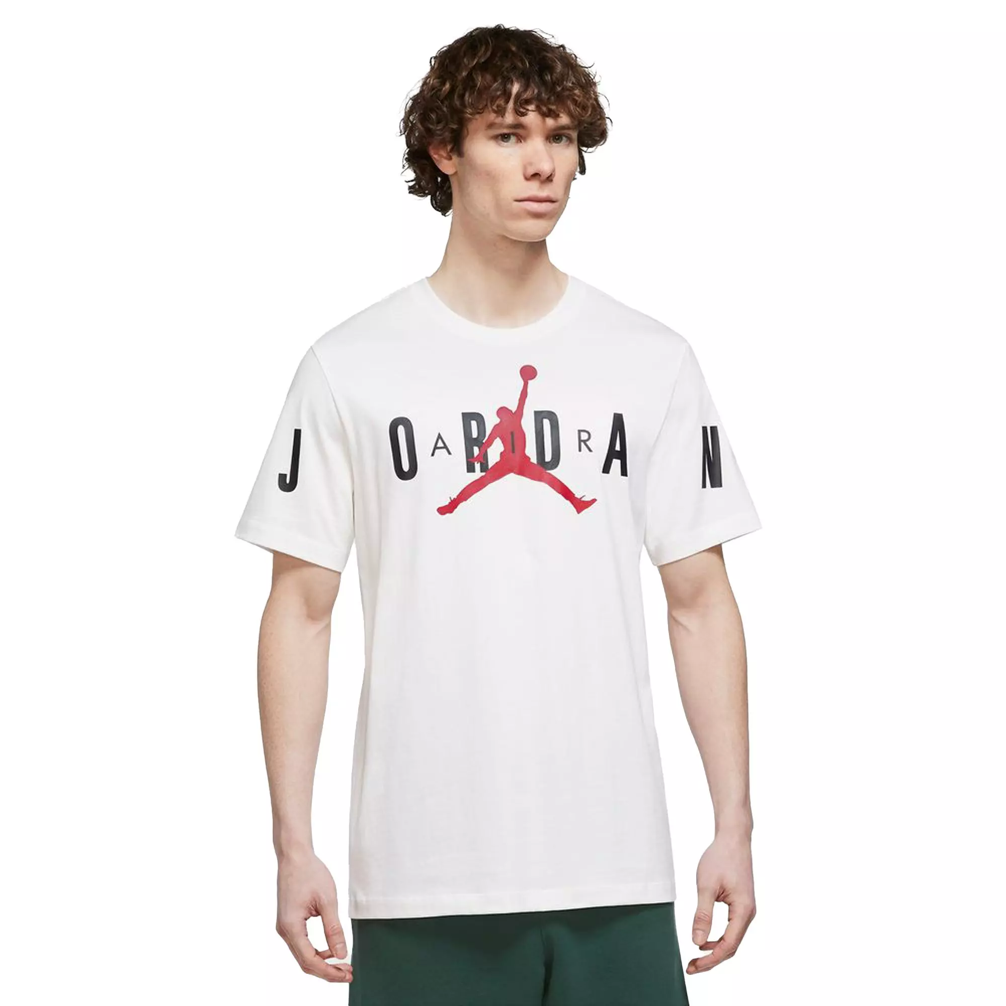 M J JD AIR STRETCH SS CREW - WHITE/BLACK