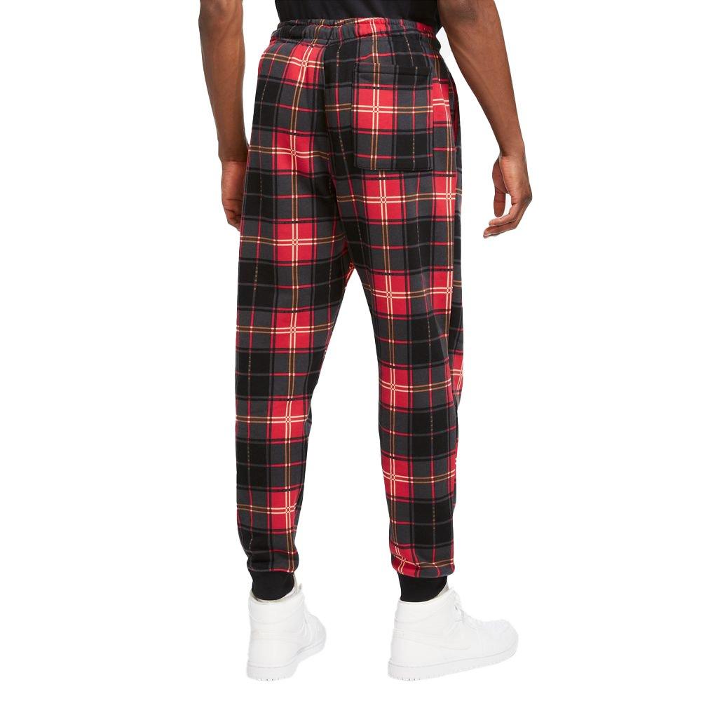 Jordan Men's Essentials Plaid Fleece Pants - Red/Blue - Hibbett