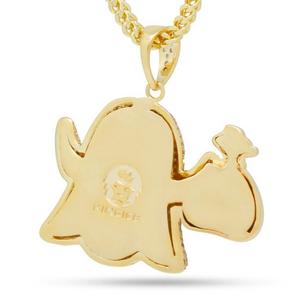 King Ice Money Ghost Emoji Necklace