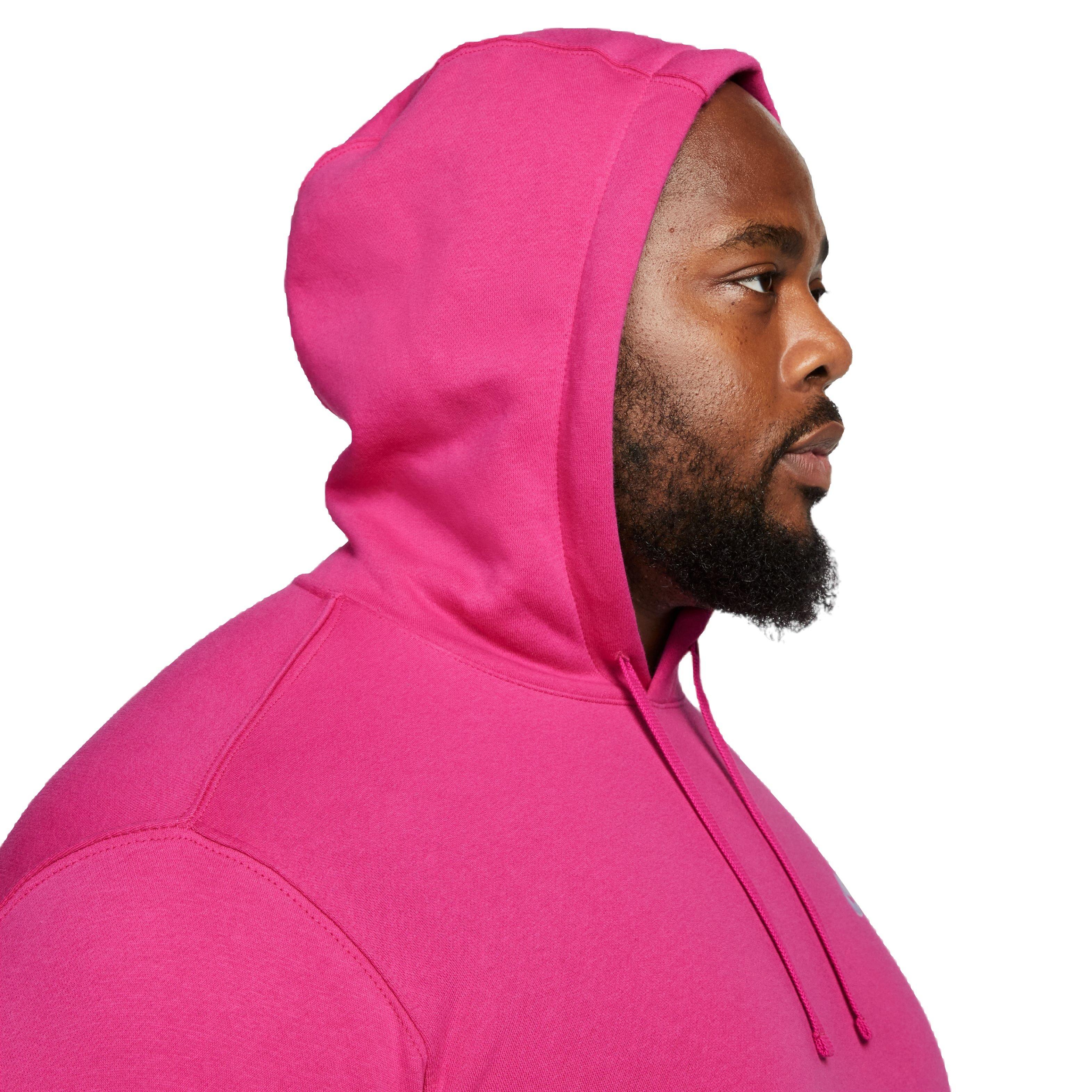 Nike Men's Sportswear Club Fleece Pullover Hoodie-Pink - Hibbett