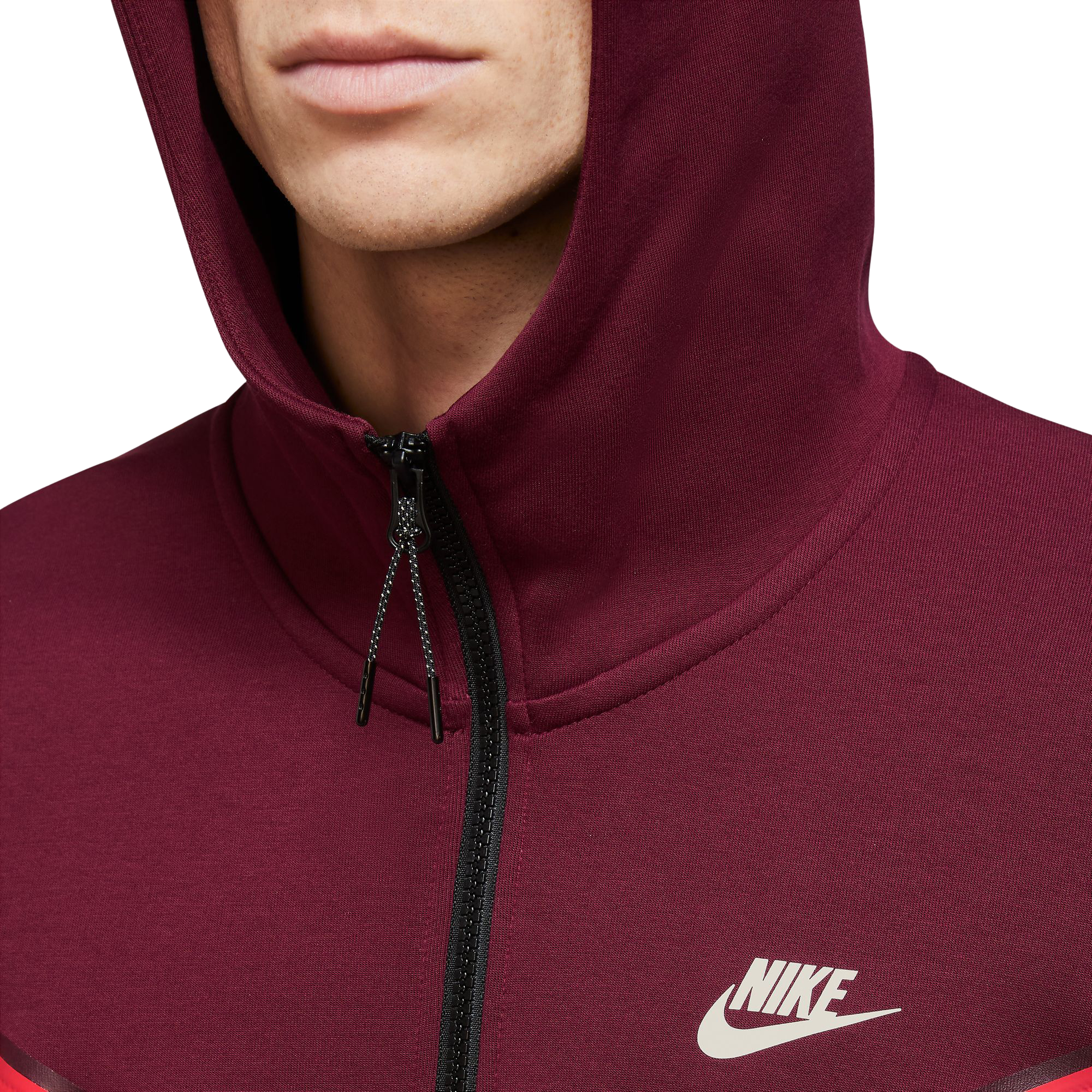 Men's Fleece Full-Zip Hoodie-Maroon