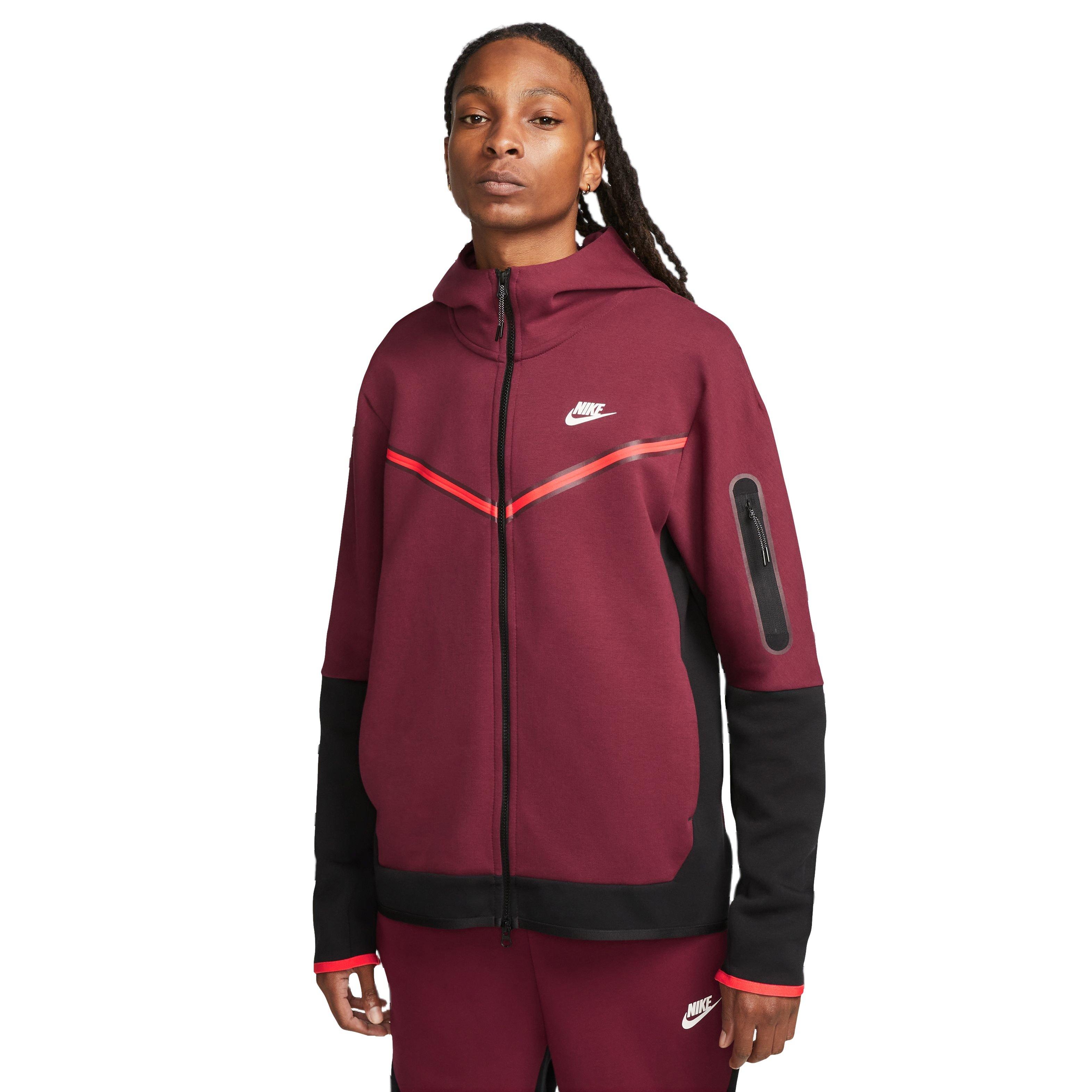 Burgundy nike shop tech hoodie