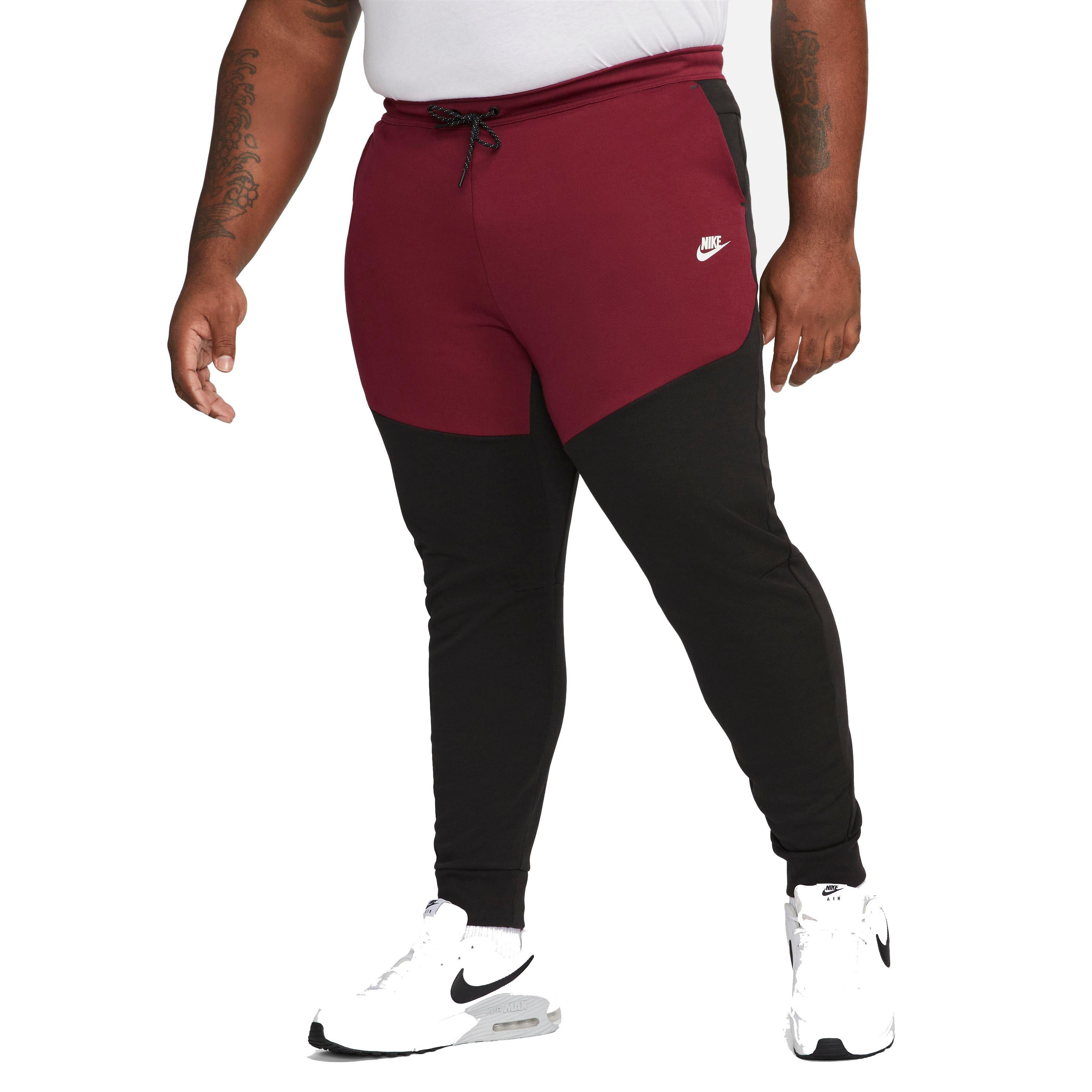 Nike Men's Sportswear Tech Fleece Full-Zip Hoodie-Red/Black - Hibbett
