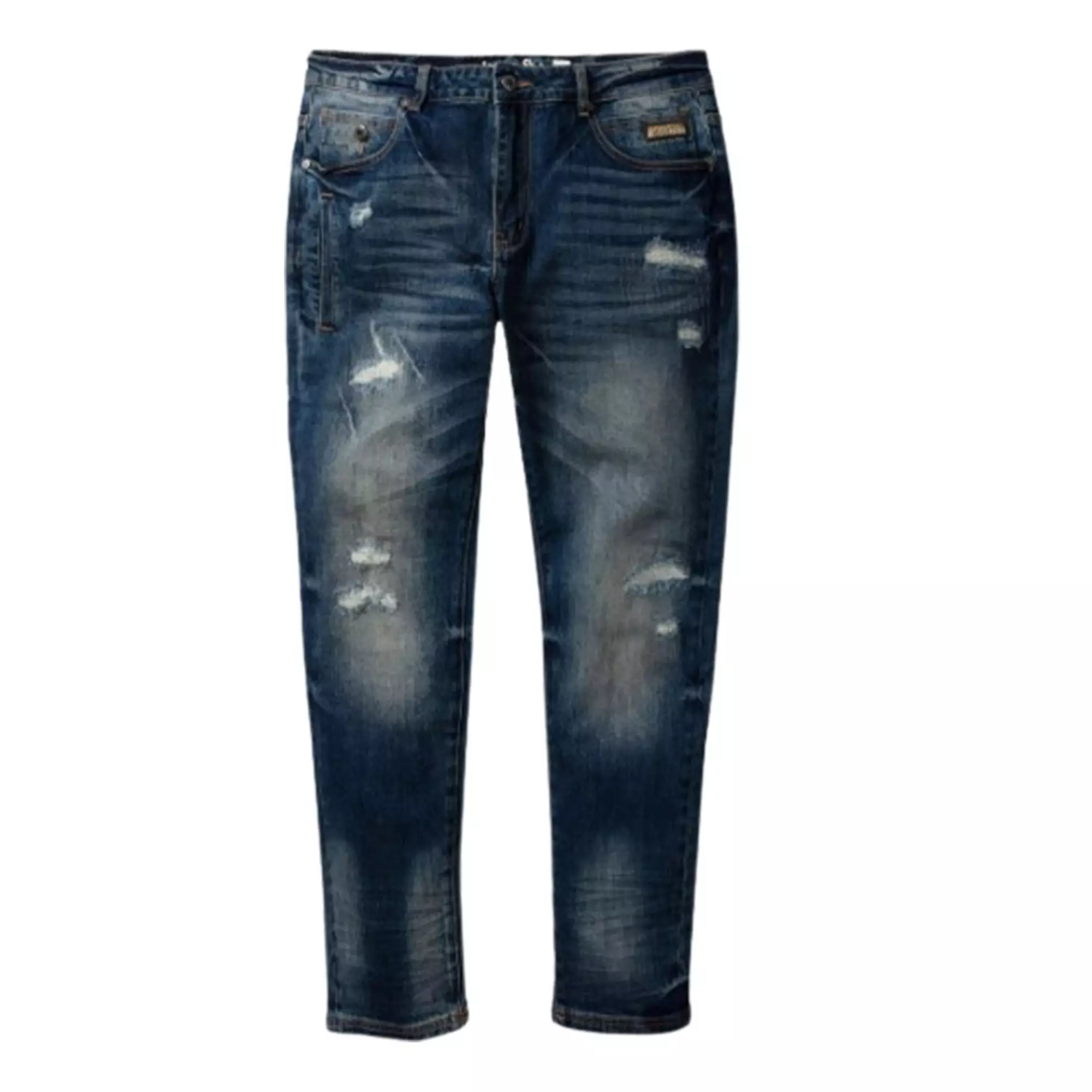 Born Fly Men's Standard Slim Fit Dark Wash Jeans - BLUE