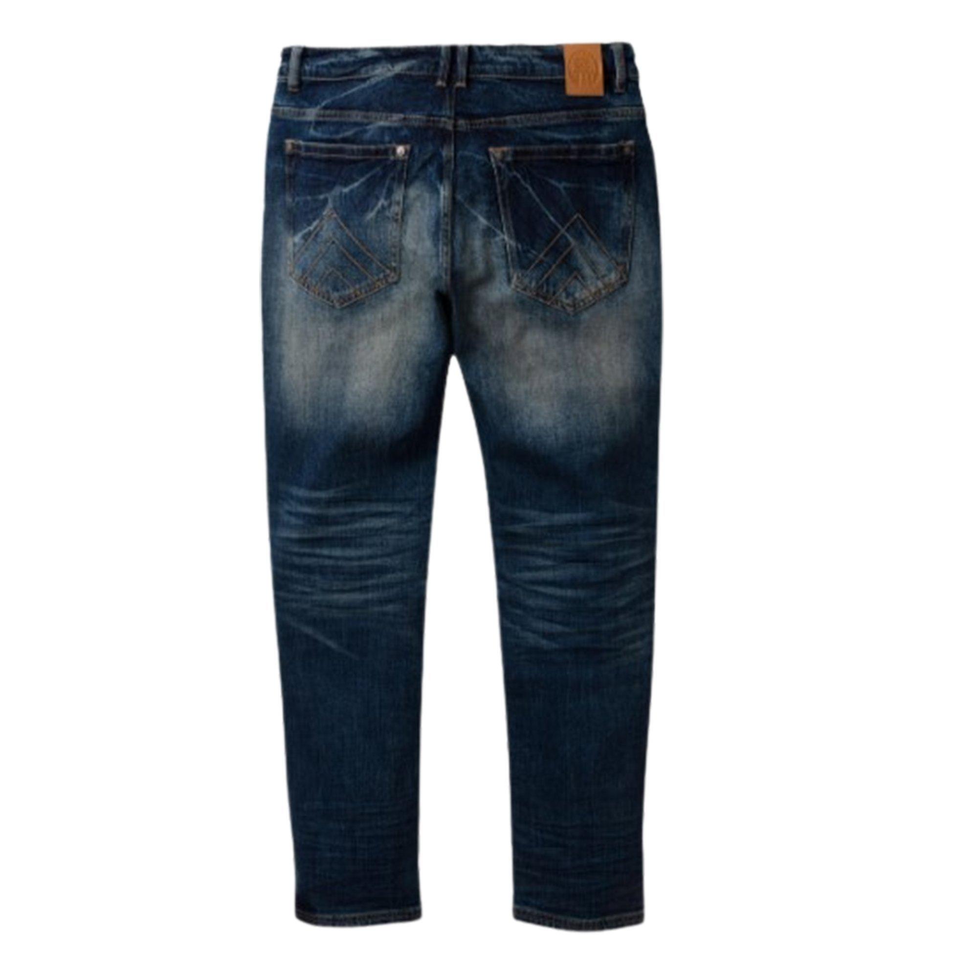 Born Fly Men's Standard Slim Fit Dark Wash Jeans - BLUE Thumbnail View 2