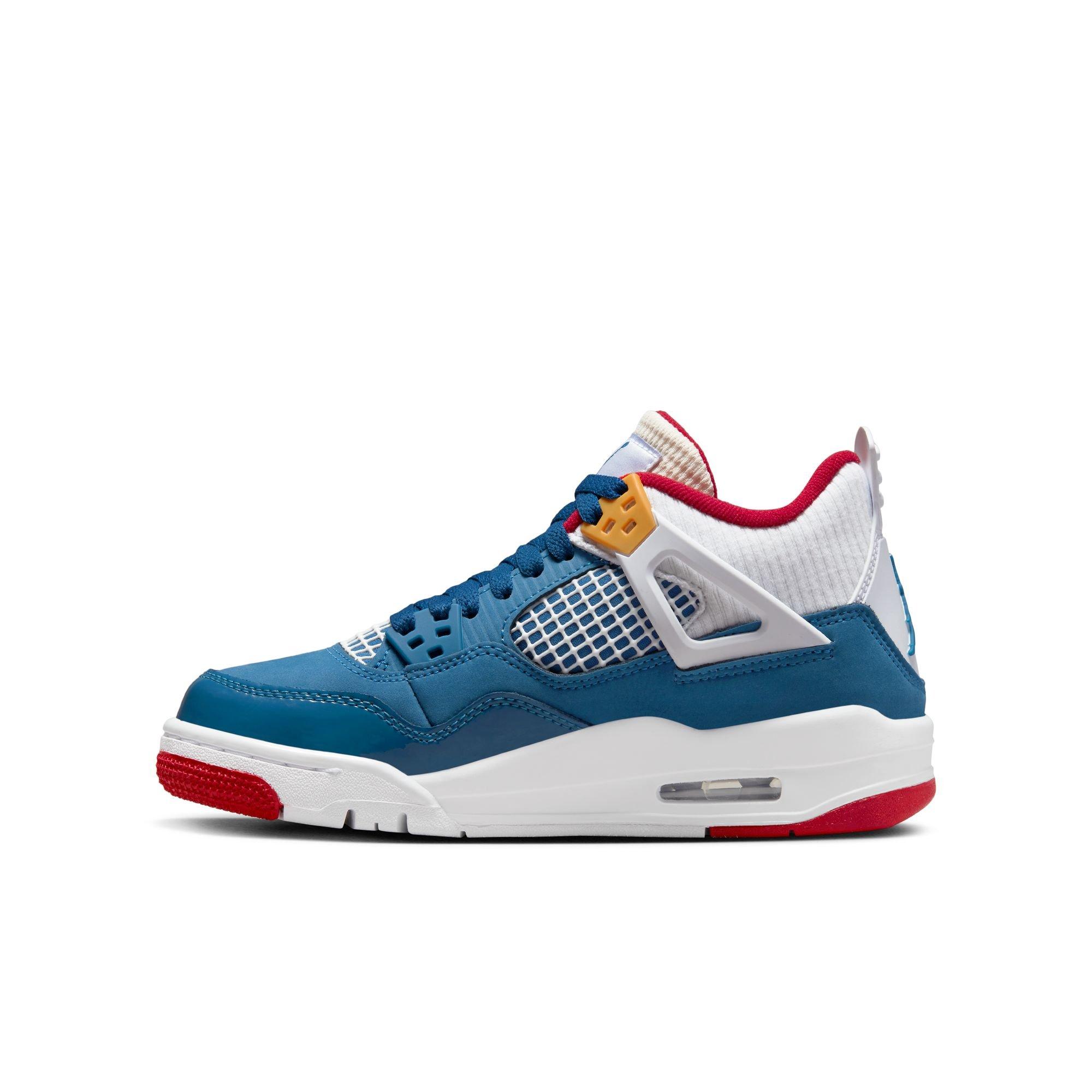 Jordan 4 Retro French Blue White Gym Red Grade School Kids Shoe