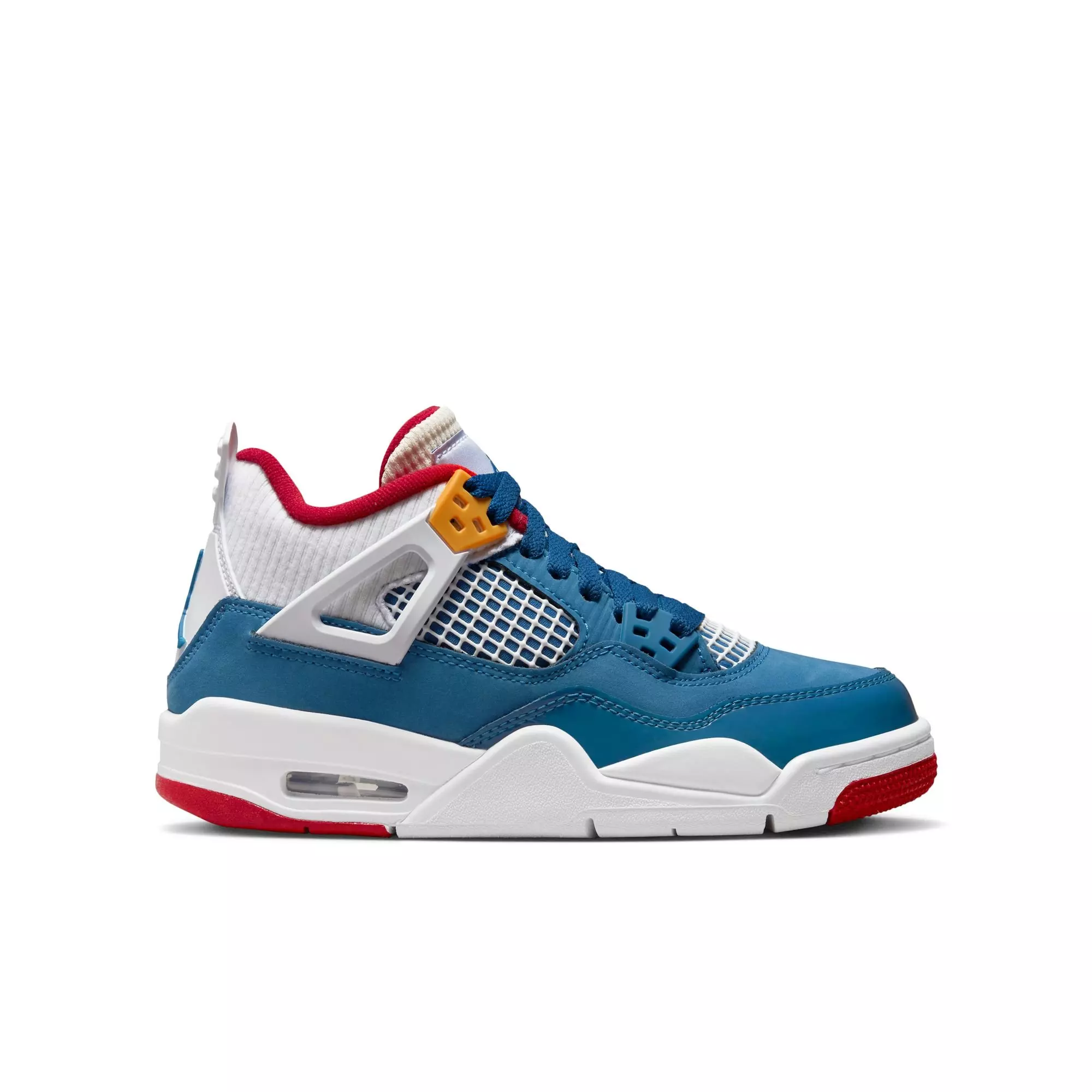 Jordan 4 Retro "French Blue/White/Gym Red" Grade School Kids' Shoe - FRENCH BLUE/WHITE/GYM RED