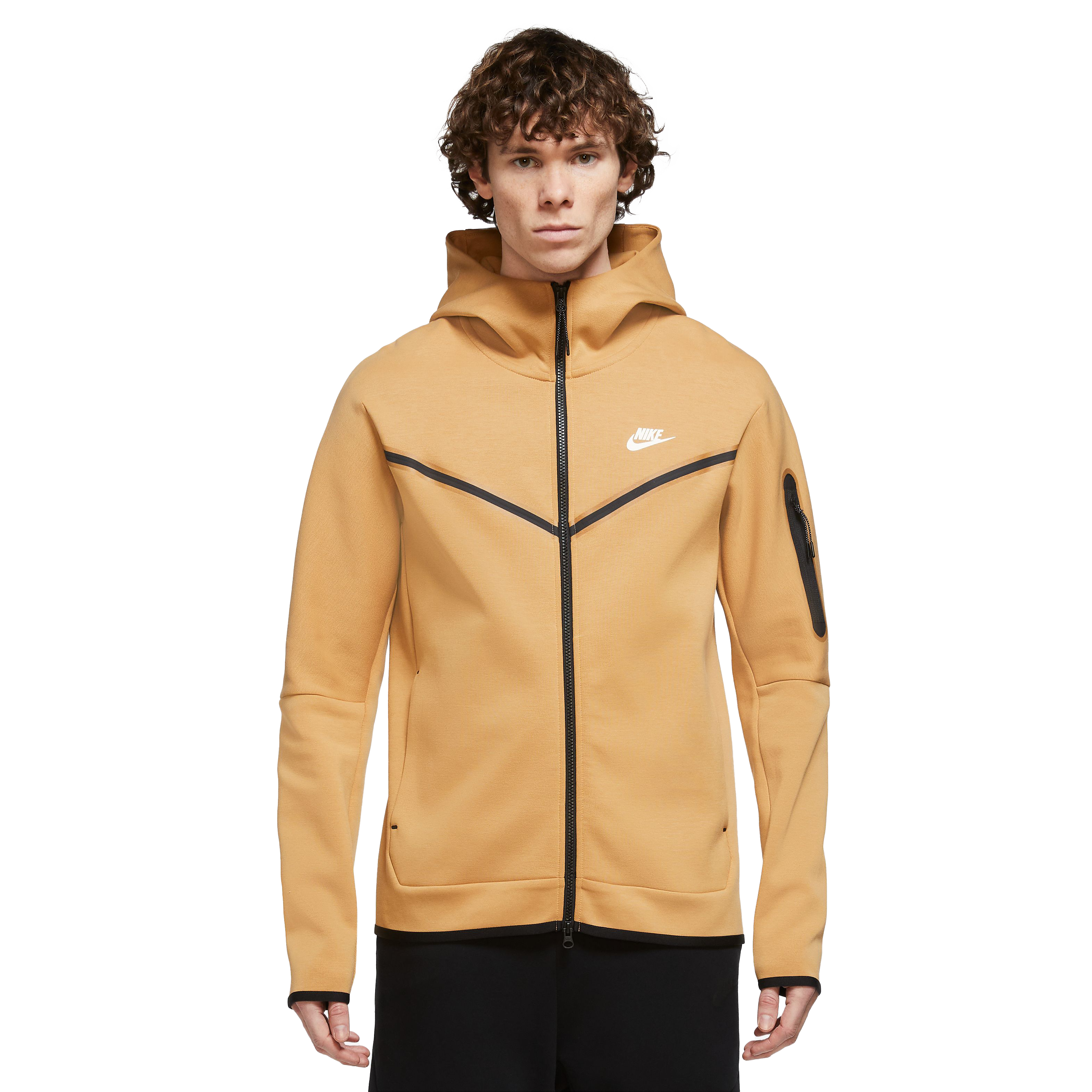 Nike Men's Sportswear Tech Fleece Full-Zip Hoodie-Gold/Black