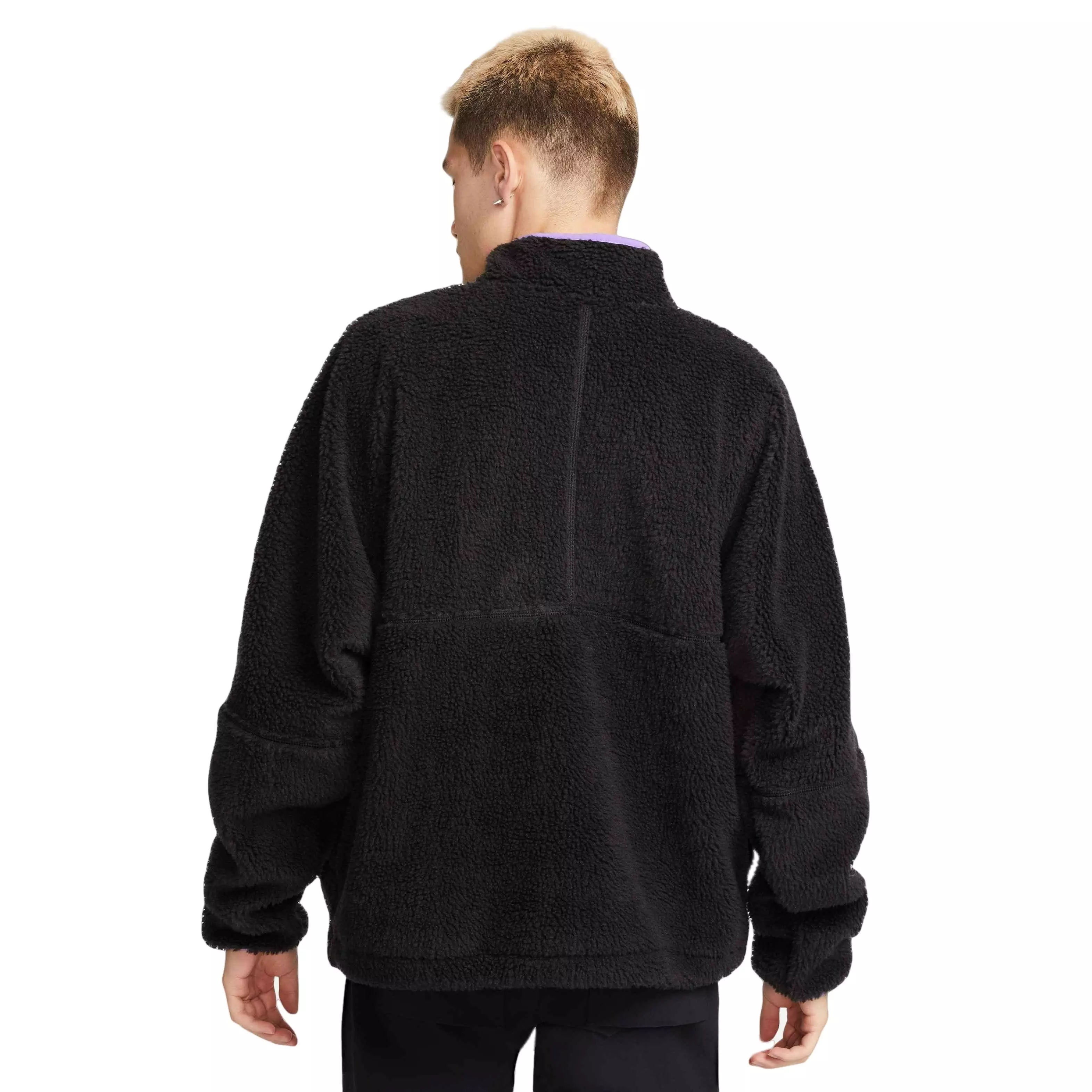 Nike Men's Club+ 1/2-Zip Winterized Anorak-Black/Purple - BLACK/PURPLE