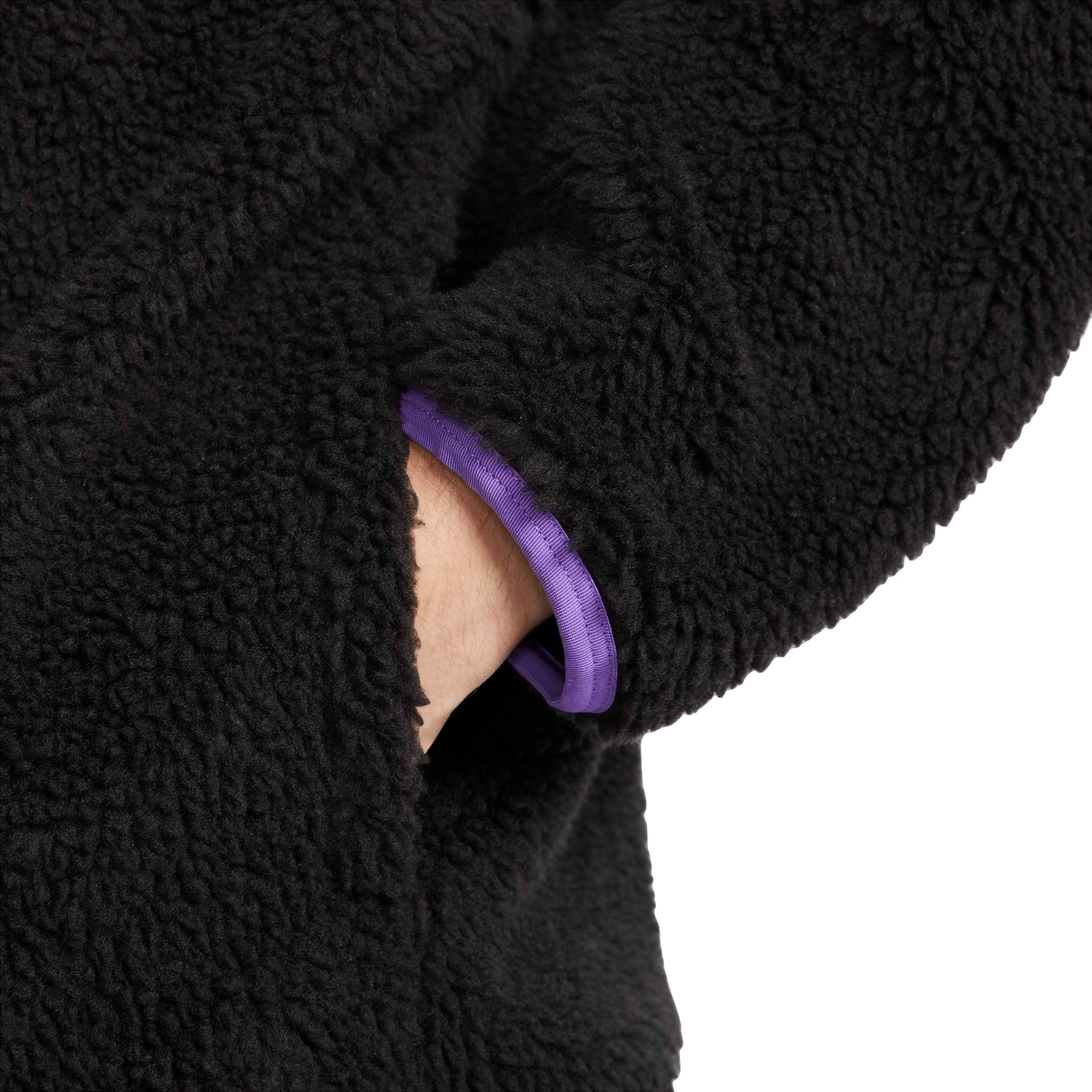 Nike Men's Club+ 1/2-Zip Winterized Anorak-Black/Purple - BLACK/PURPLE Thumbnail View 4
