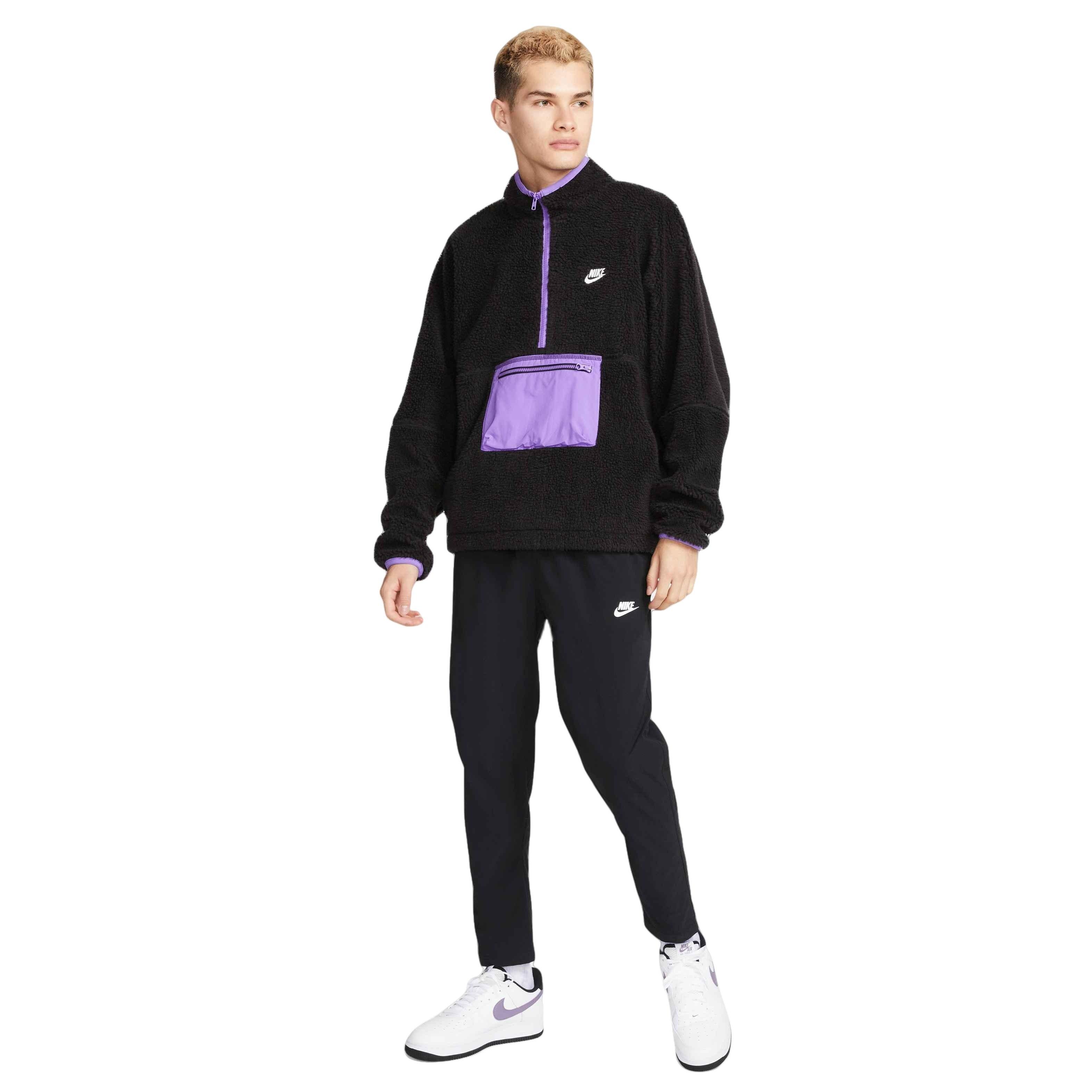 Nike Men's Club+ 1/2-Zip Winterized Anorak-Black/Purple - BLACK/PURPLE Thumbnail View 7