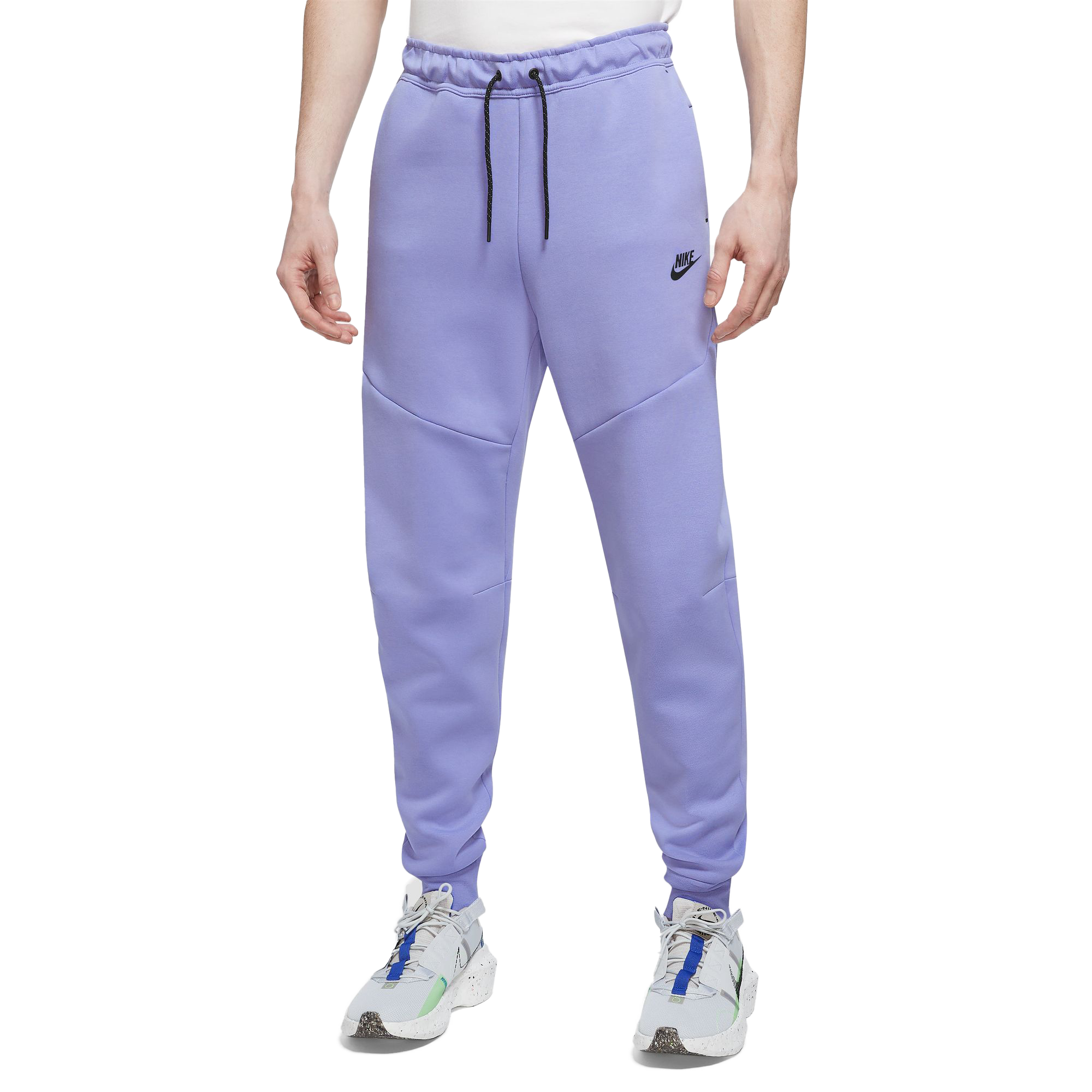 Vintage Nike Track Pants Light Blue Polyester Sweatpants Black Ankle Swoosh  Y2K 