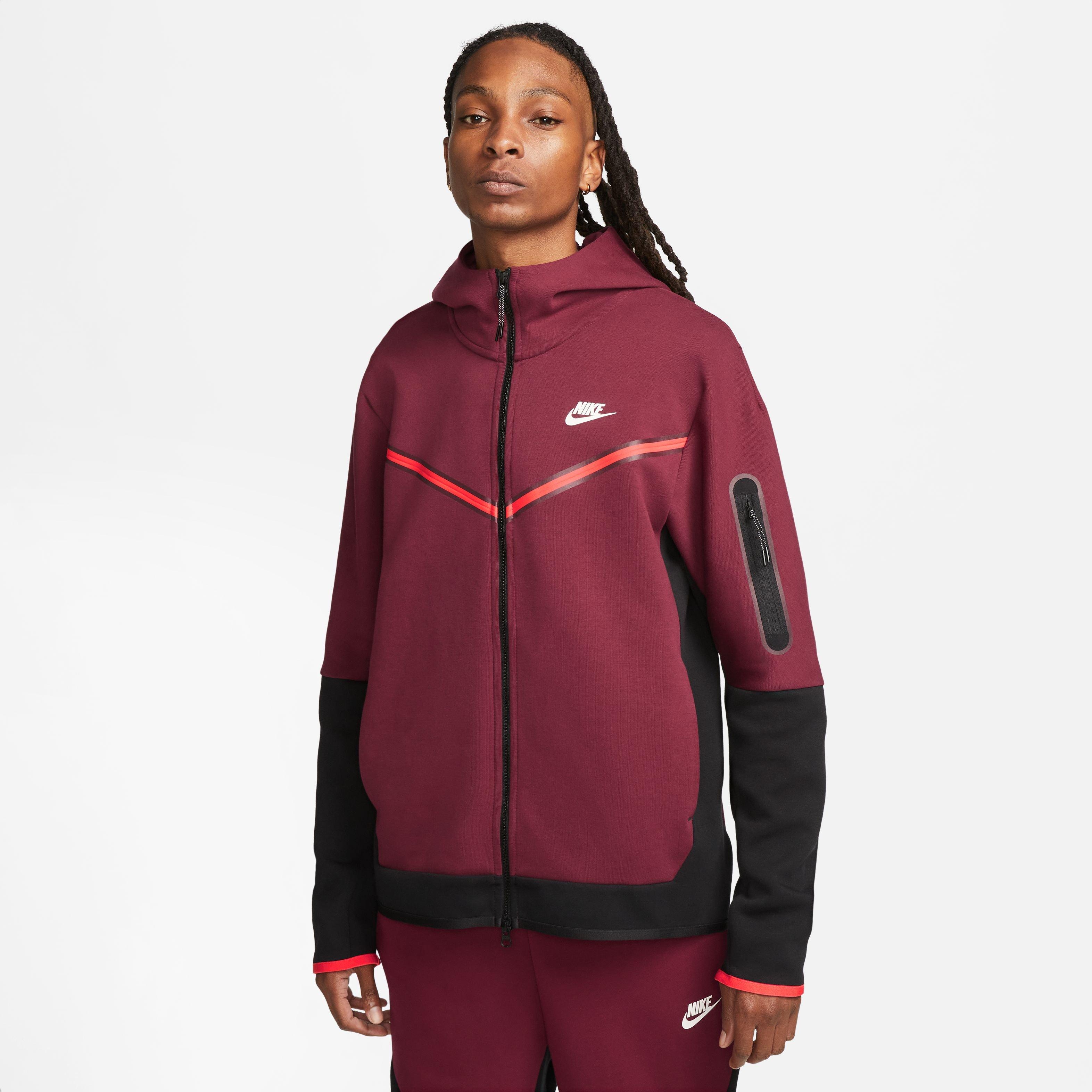 Nike Men's Sportswear Tech Fleece Full-Zip Hoodie-Red/Black