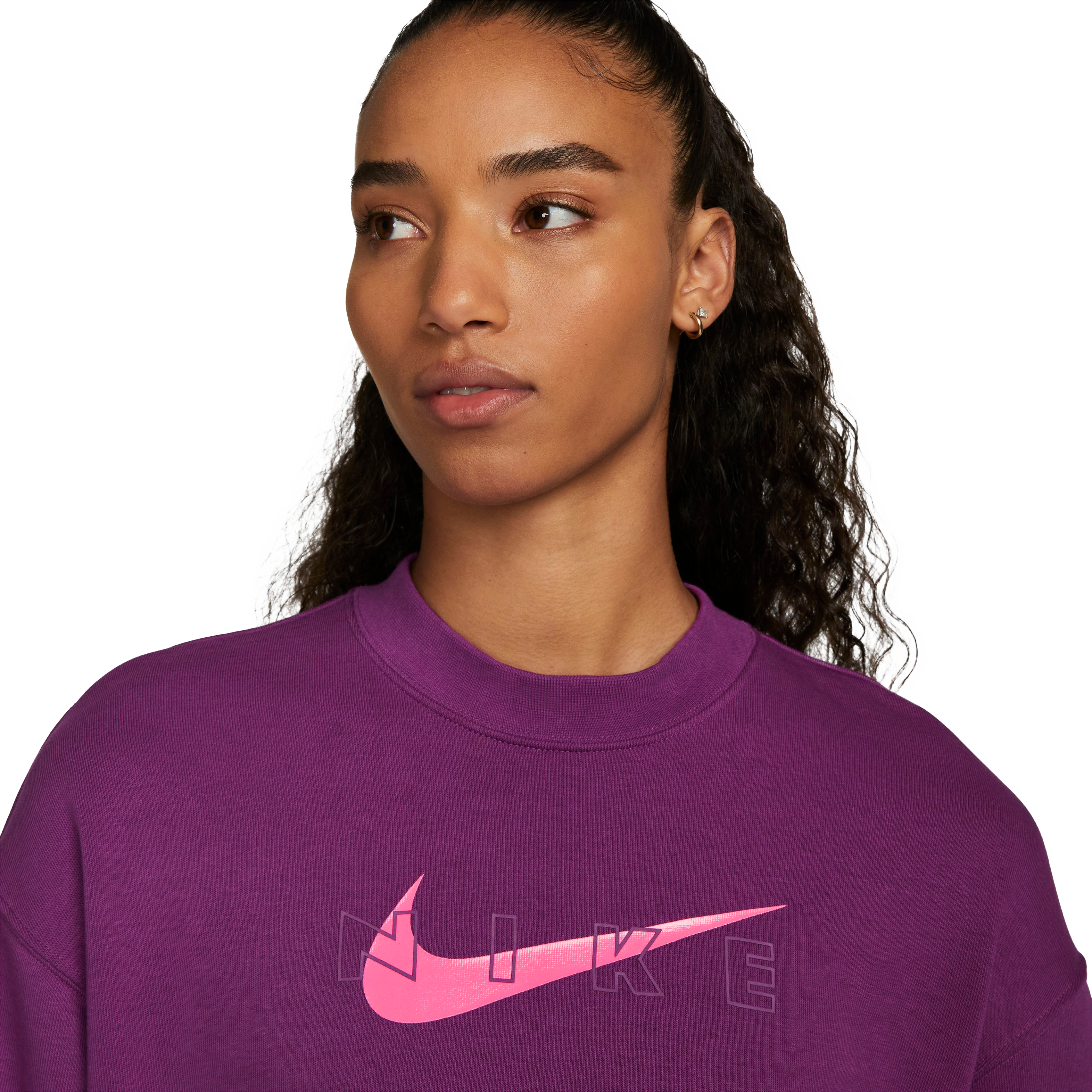 NWT Nike Drifit Womens Graphic Get Fit Crewneck Sweatshirt Size 2X Pink  White