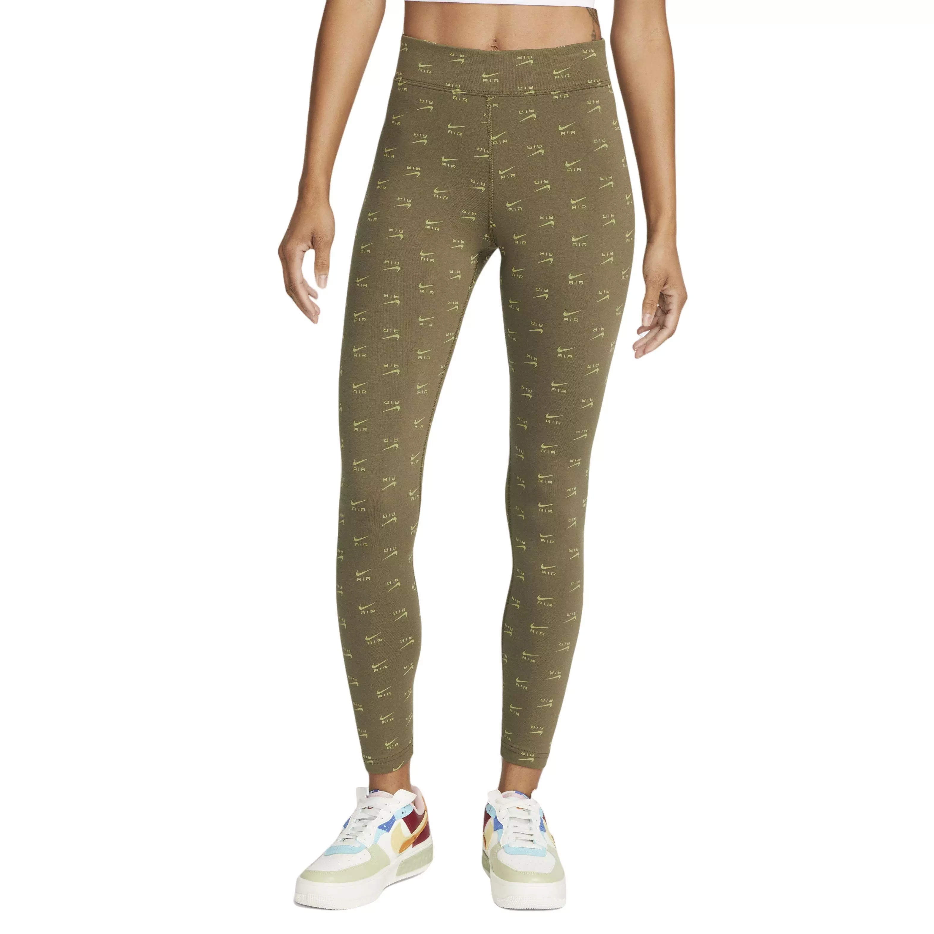 Nike Women's Air AOP​ High-Waisted Printed Leggings-Olive​ - OLIVE