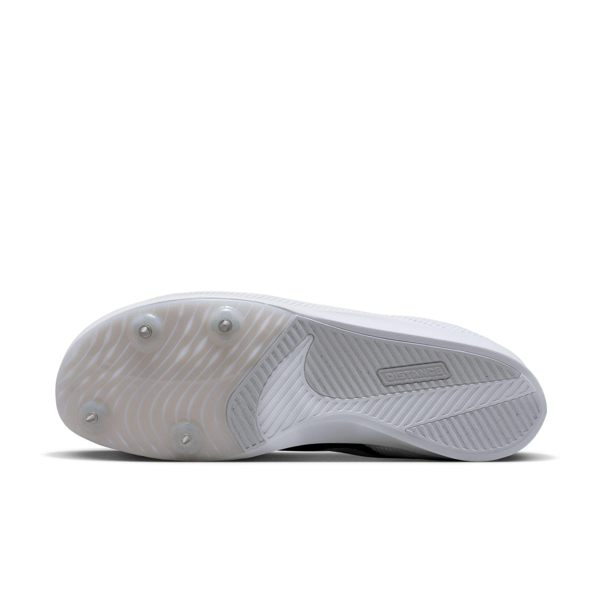 Nike Zoom Rival Distance "White/Black/Metallic Silver" Unisex Track Spike - WHITE/BLACK/SILVER Thumbnail View 10