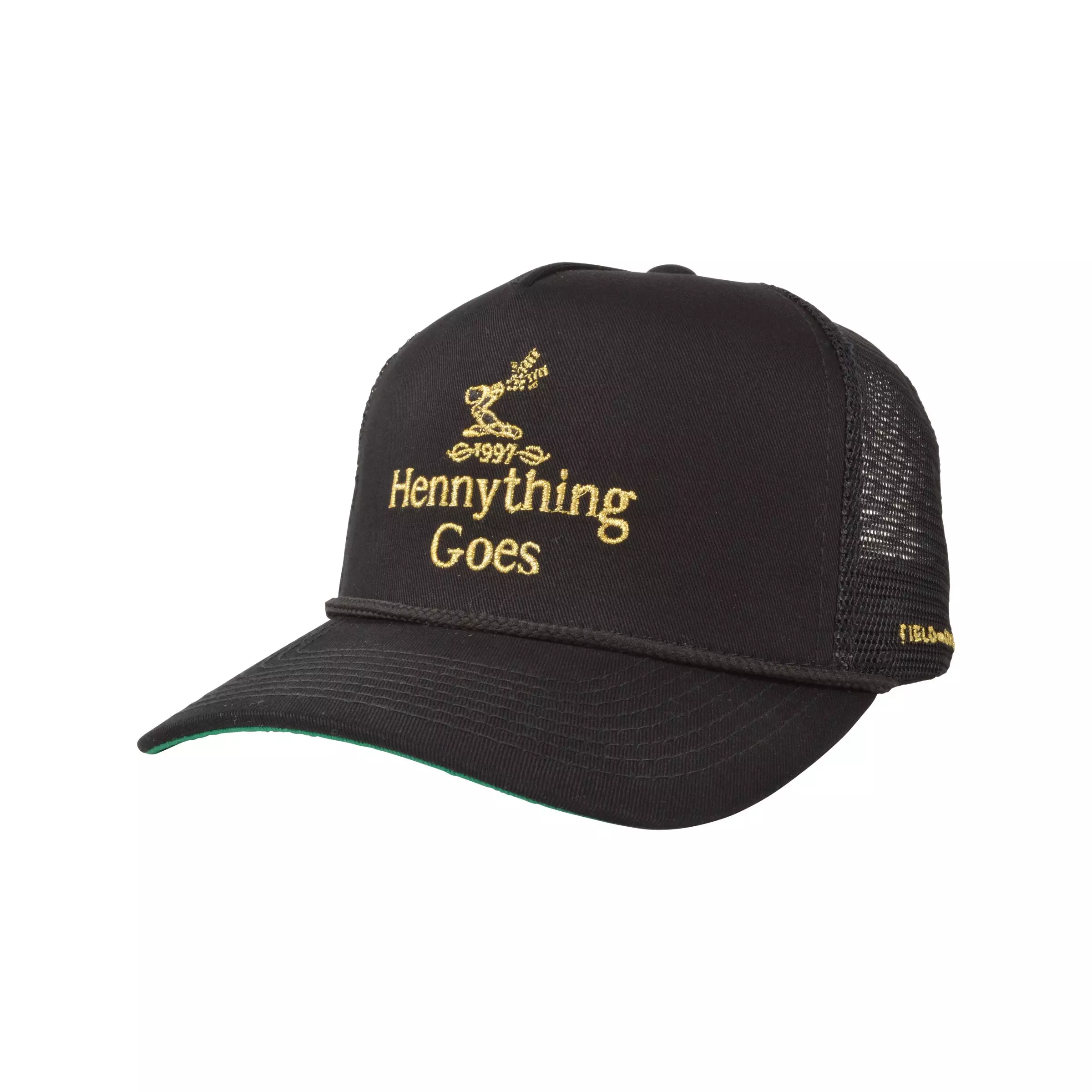 Field Grade Hennything Goes Trucker Snapback Hat - Black/Gold - BLACK/GOLD