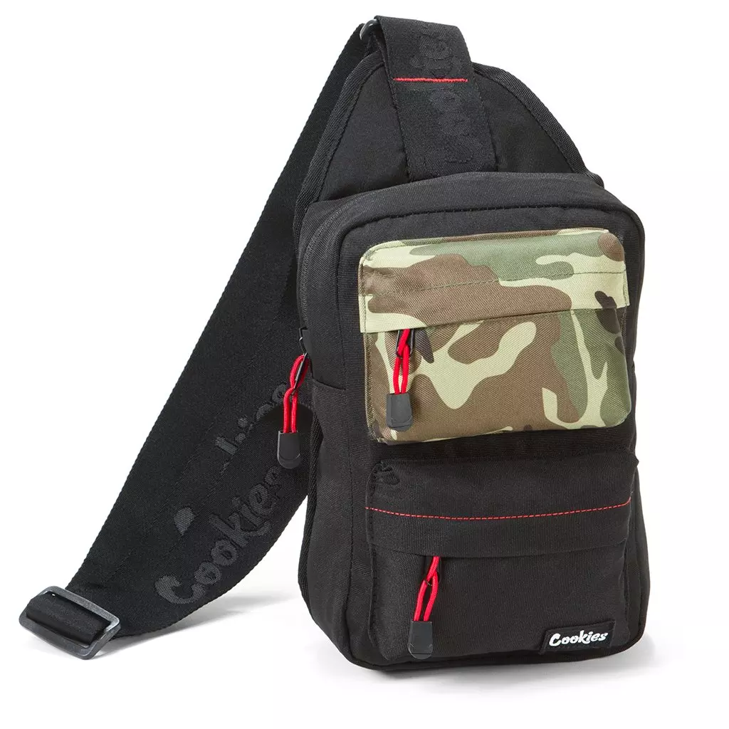 Cookies Men's Smell Proof Rack Pack Over The Shoulder Bag - BLACK