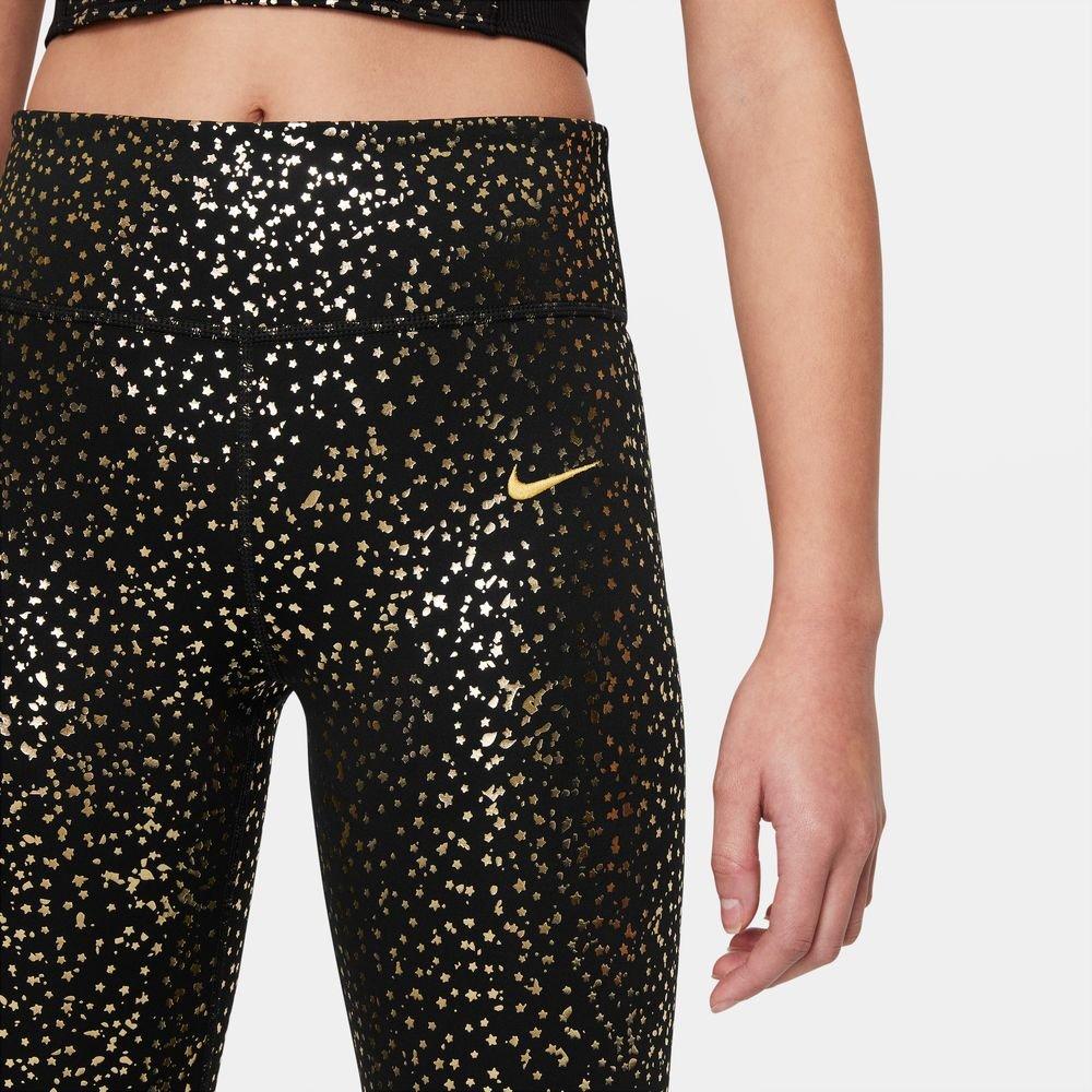 Nike, Pants & Jumpsuits, Nike Pro Black Gold Metallic Dotted Leggings  Size Small