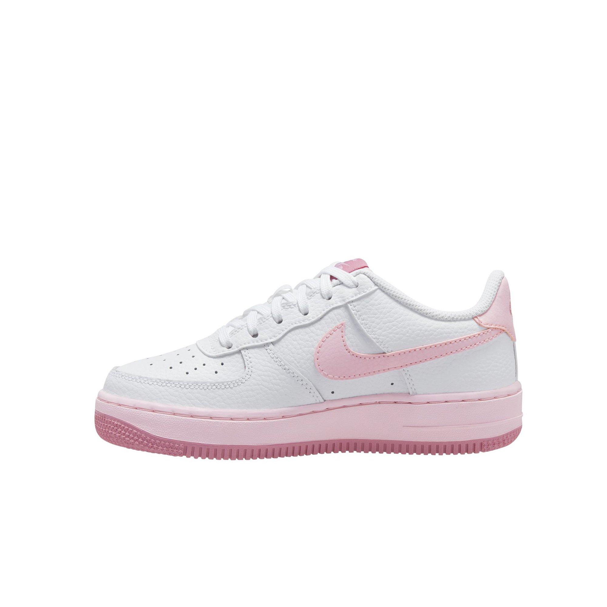 Moedig herfst ondergoed Nike Air Force 1 "White/Pink Foam/Elemental Pink" Grade School Girls' Shoe