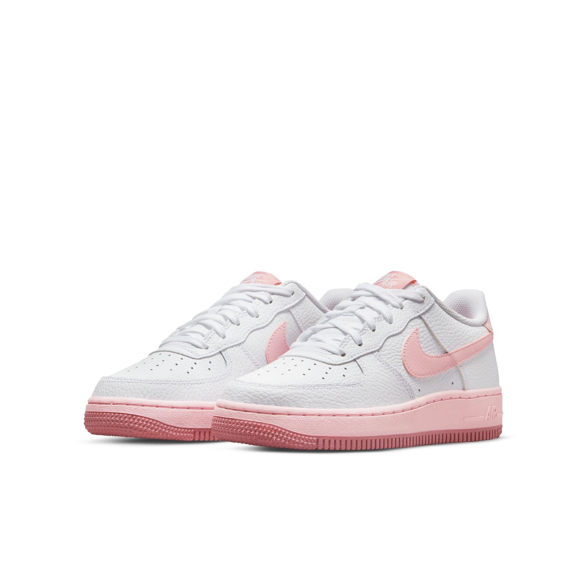 Babosa de mar agitación Detallado Nike Air Force 1 "White/Pink Foam/Elemental Pink" Grade School Girls' Shoe