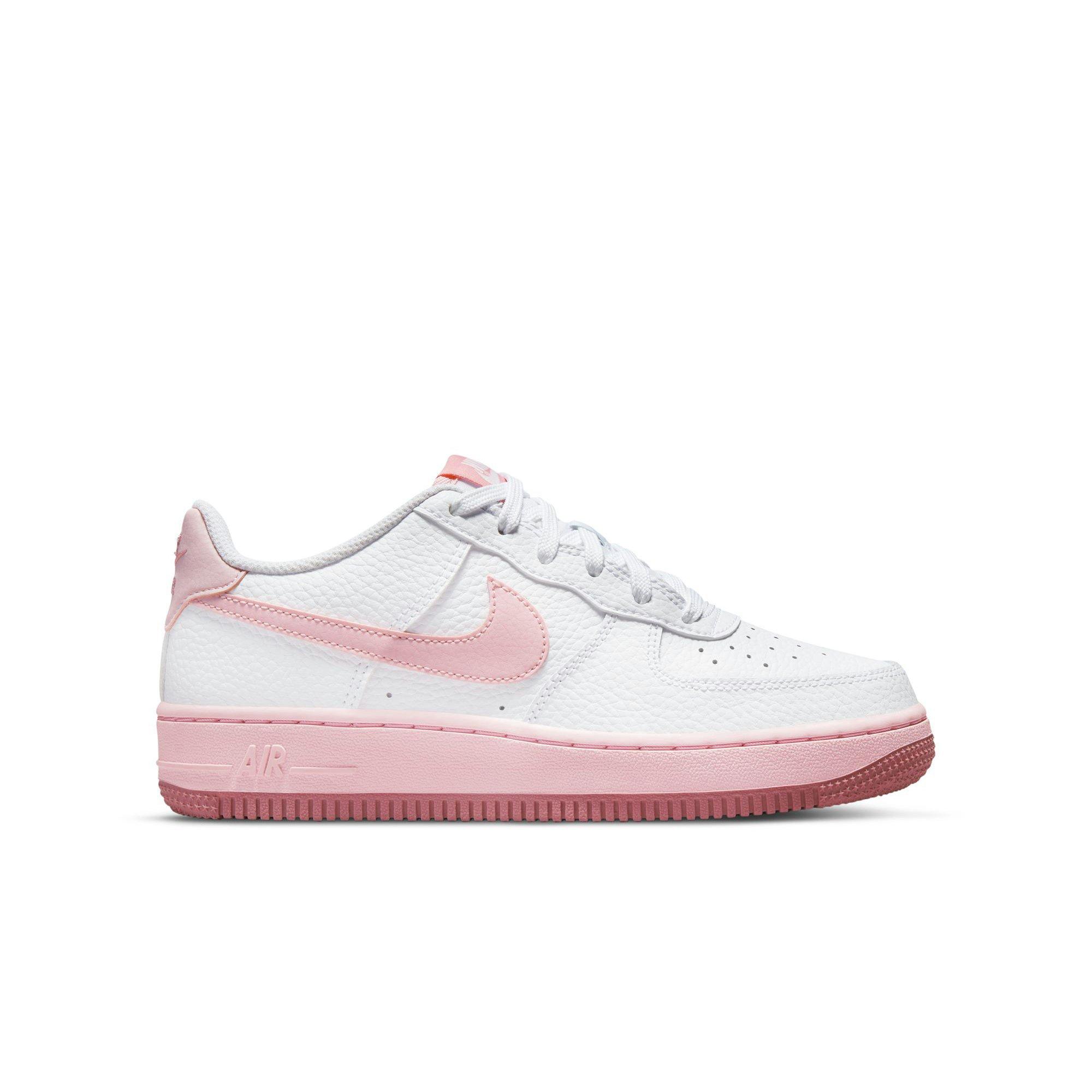 Moedig herfst ondergoed Nike Air Force 1 "White/Pink Foam/Elemental Pink" Grade School Girls' Shoe