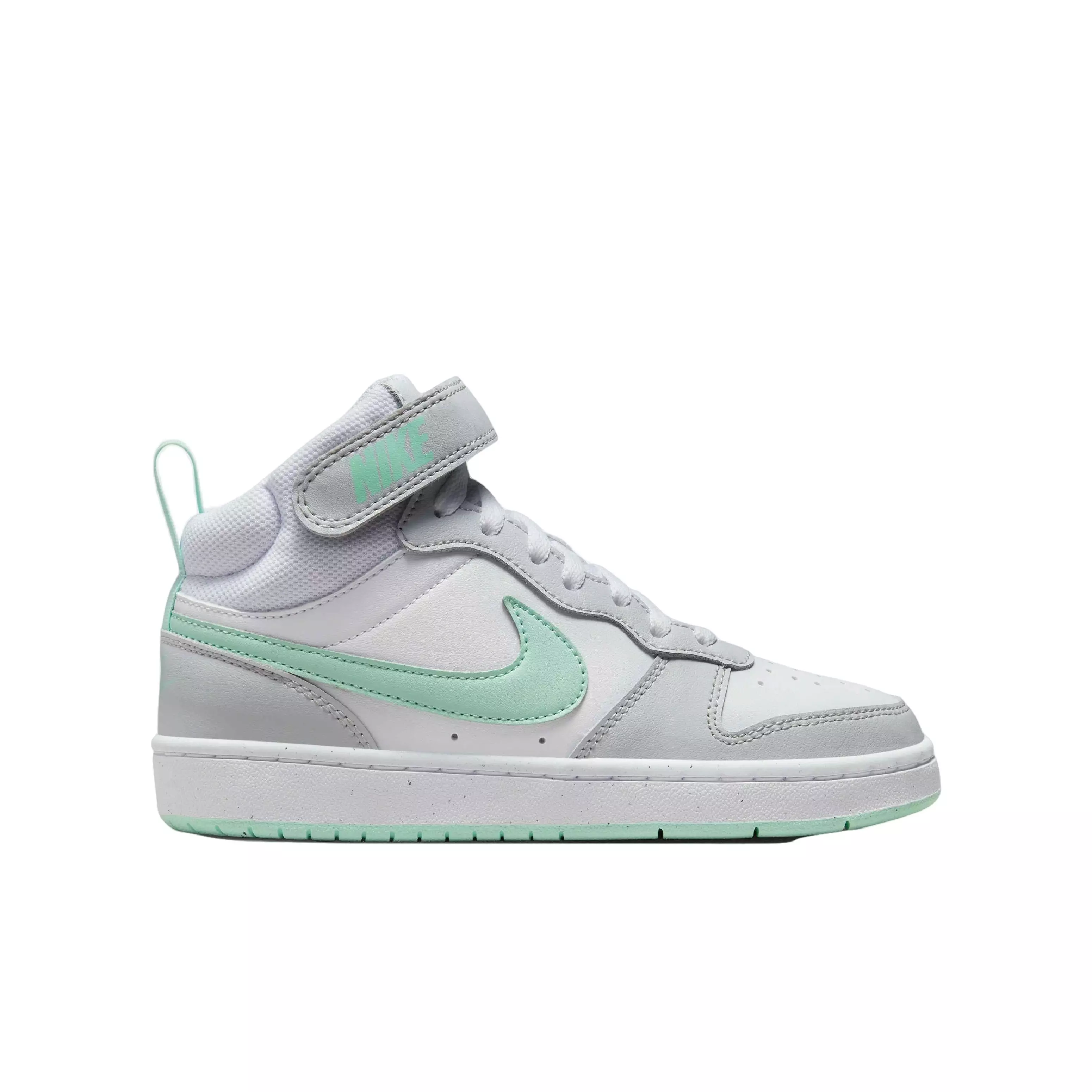 Nike Court Borough Mid 2 Pure Platinum/Mint Foam/White Grade School  Girls' Shoe - Hibbett