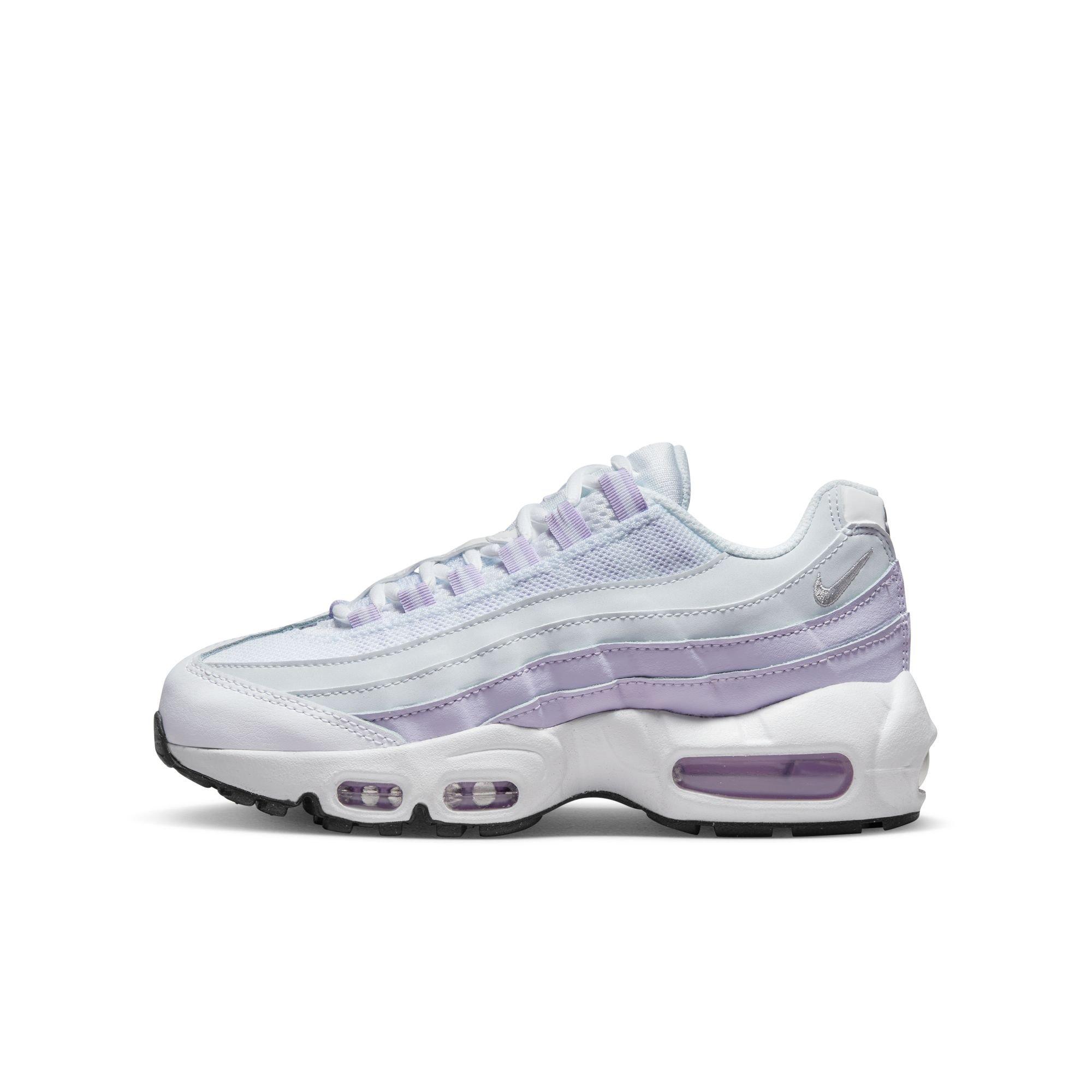 Nike Air Max 95 Recraft "Inner Shine" Grade School Girls' Shoe - WHITE/GREY/PURPLE Thumbnail View 3