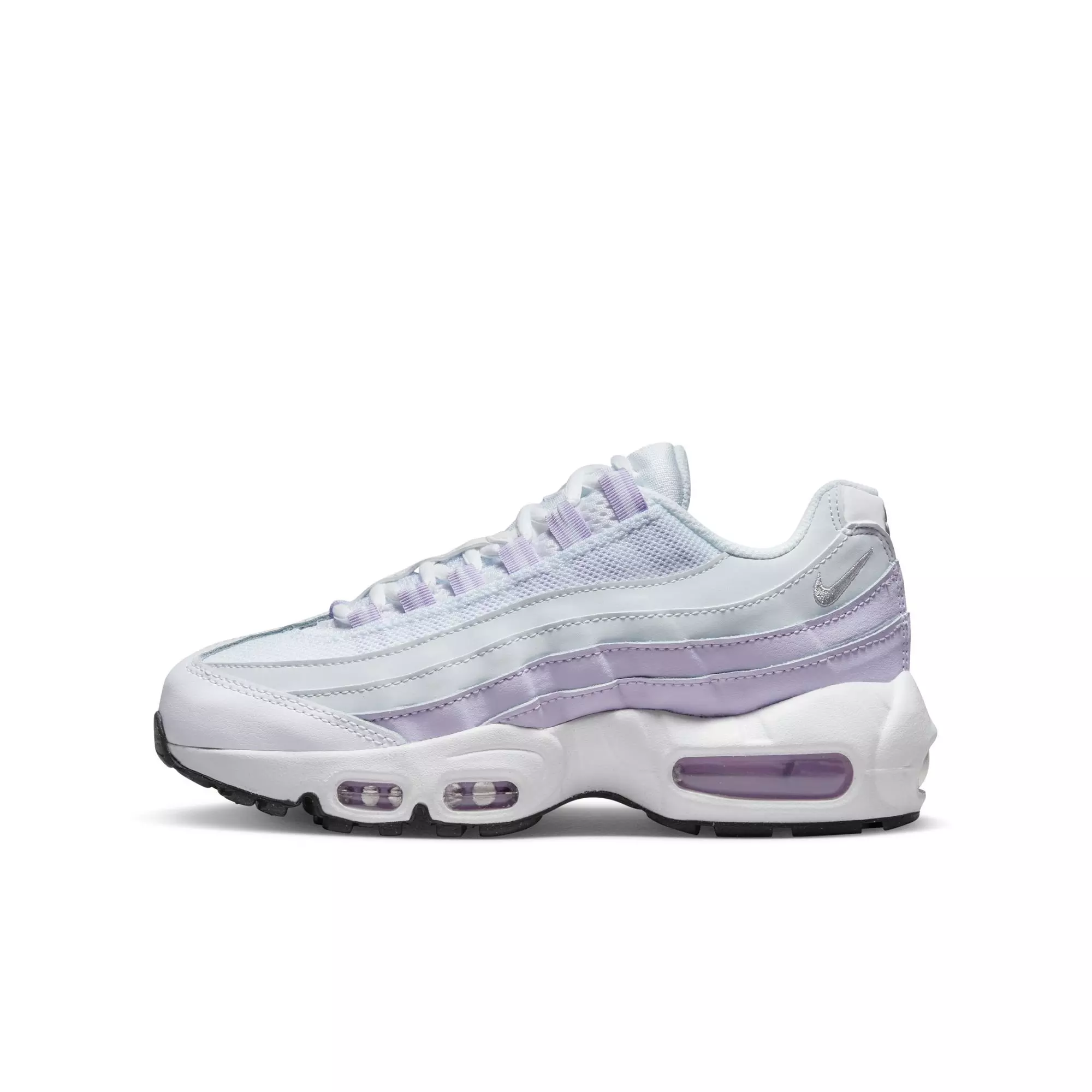 Nike Air Max 95 Recraft "Inner Shine" Grade School Girls' Shoe - WHITE/GREY/PURPLE