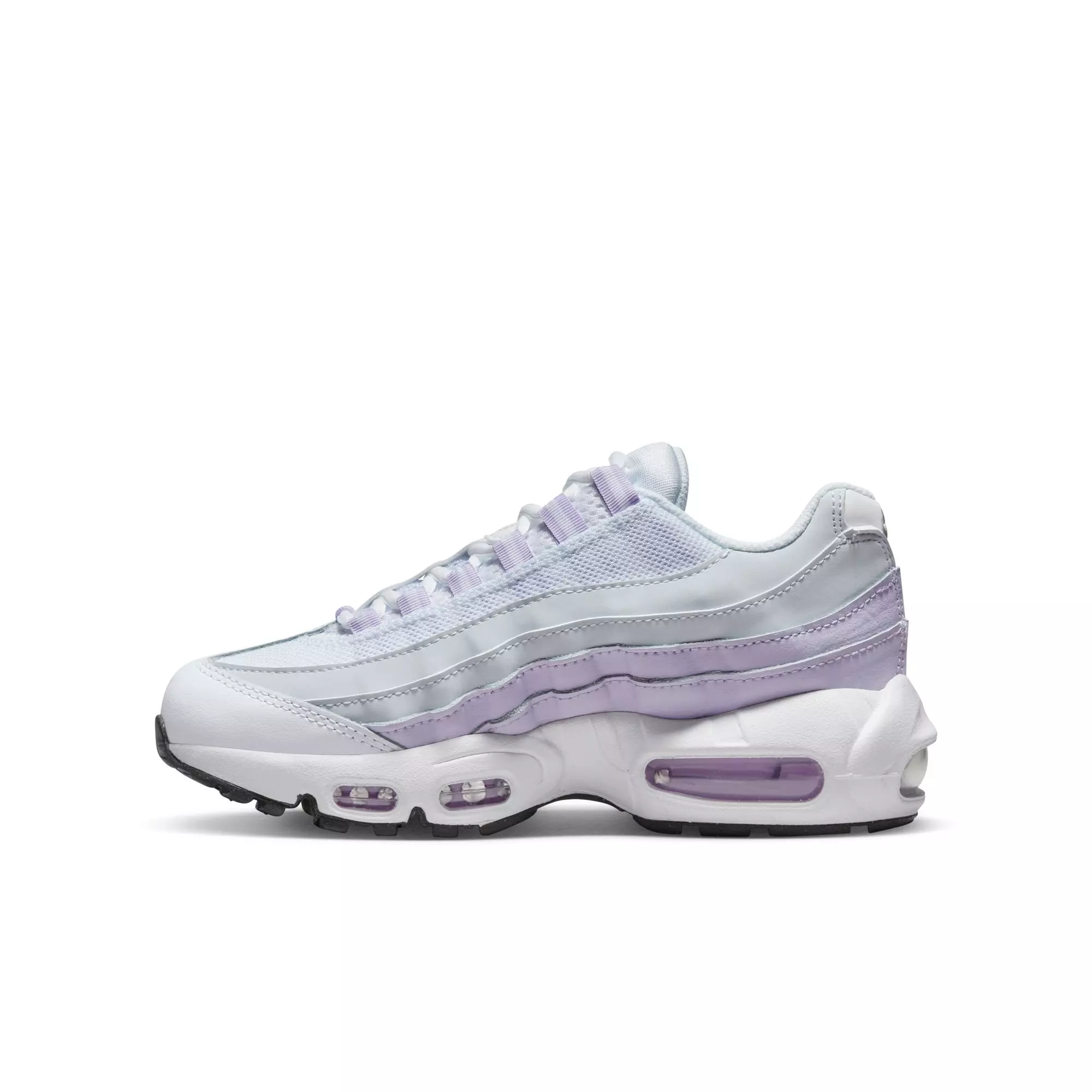 Nike Air Max 95 Recraft "Inner Shine" Grade School Girls' Shoe - WHITE/GREY/PURPLE