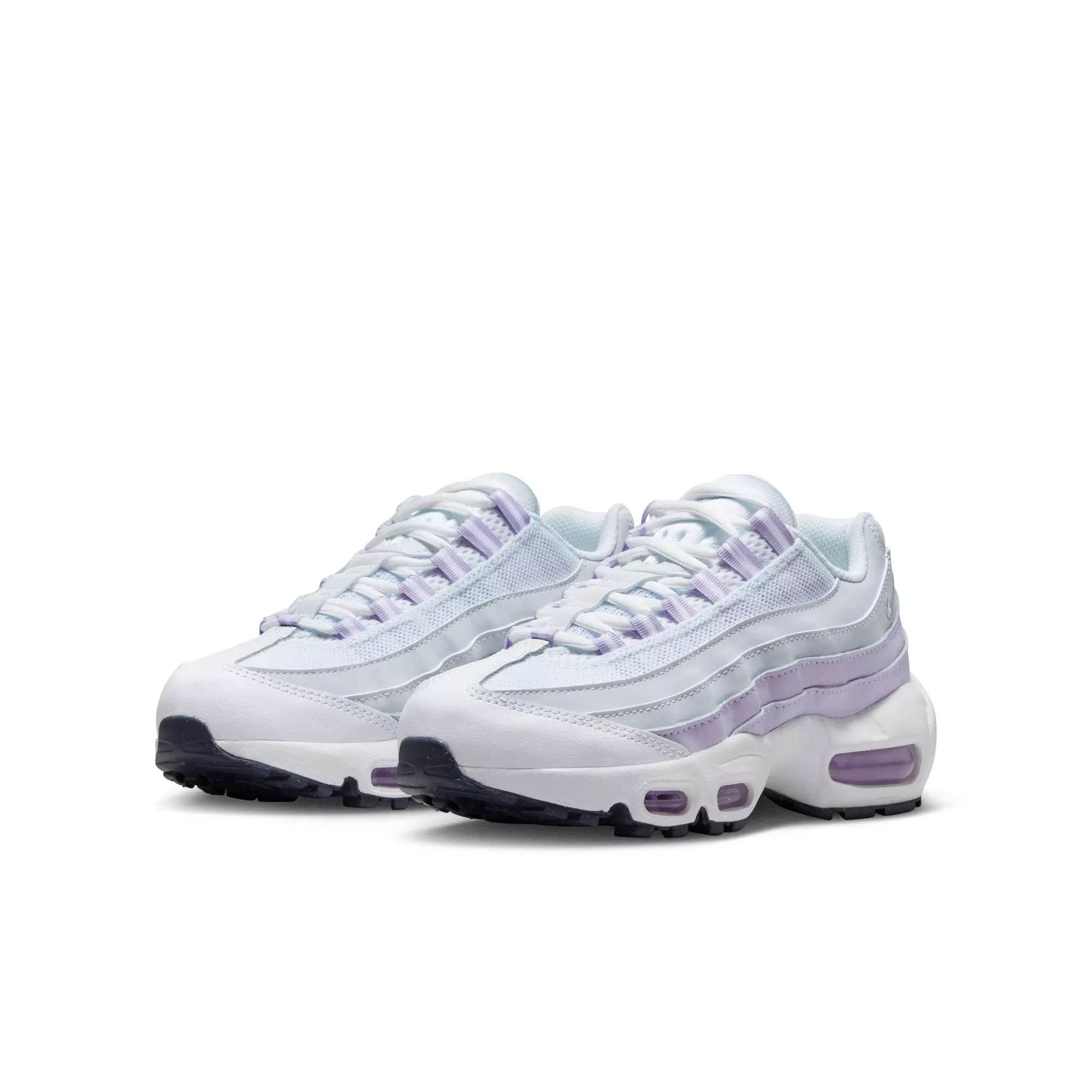 Nike Air Max 95 Recraft "Inner Shine" Grade School Girls' Shoe - WHITE/GREY/PURPLE