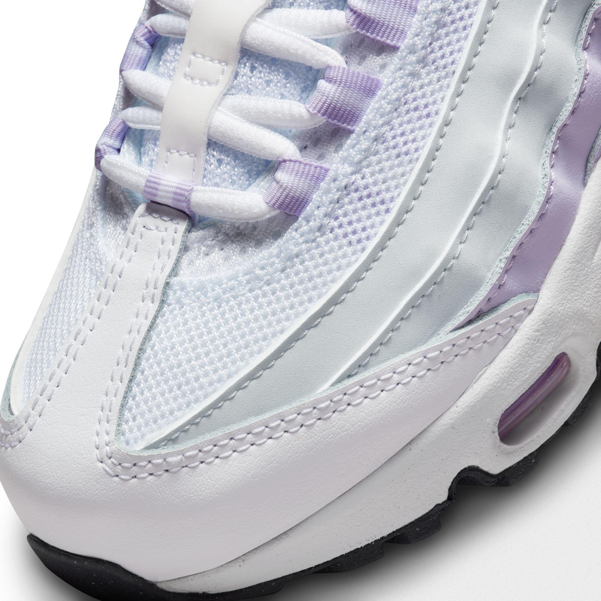 Nike Air Max 95 Recraft "Inner Shine" Grade School Girls' Shoe - WHITE/GREY/PURPLE Thumbnail View 10