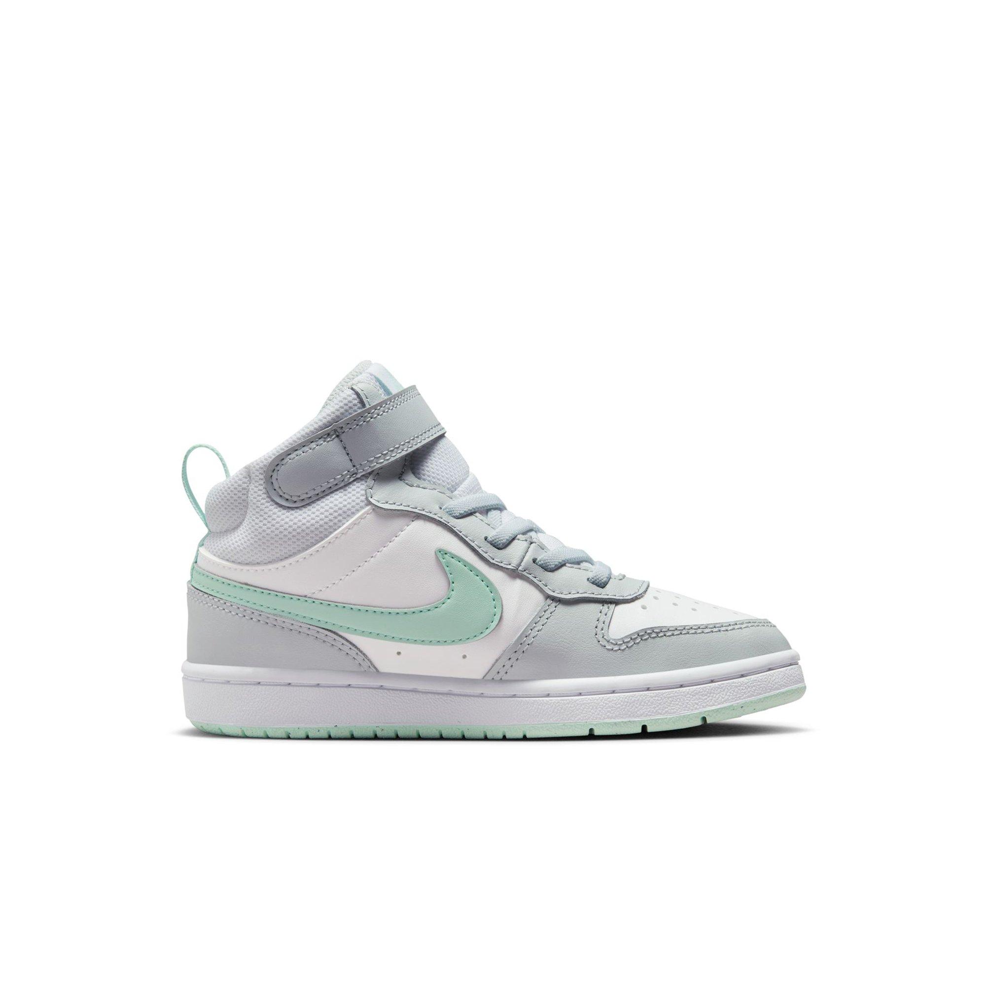 Fraternidad Halar retrasar Nike Court Borough Mid 2 "Pure Platinum/Mint Foam/White" Preschool Girls'  Shoe