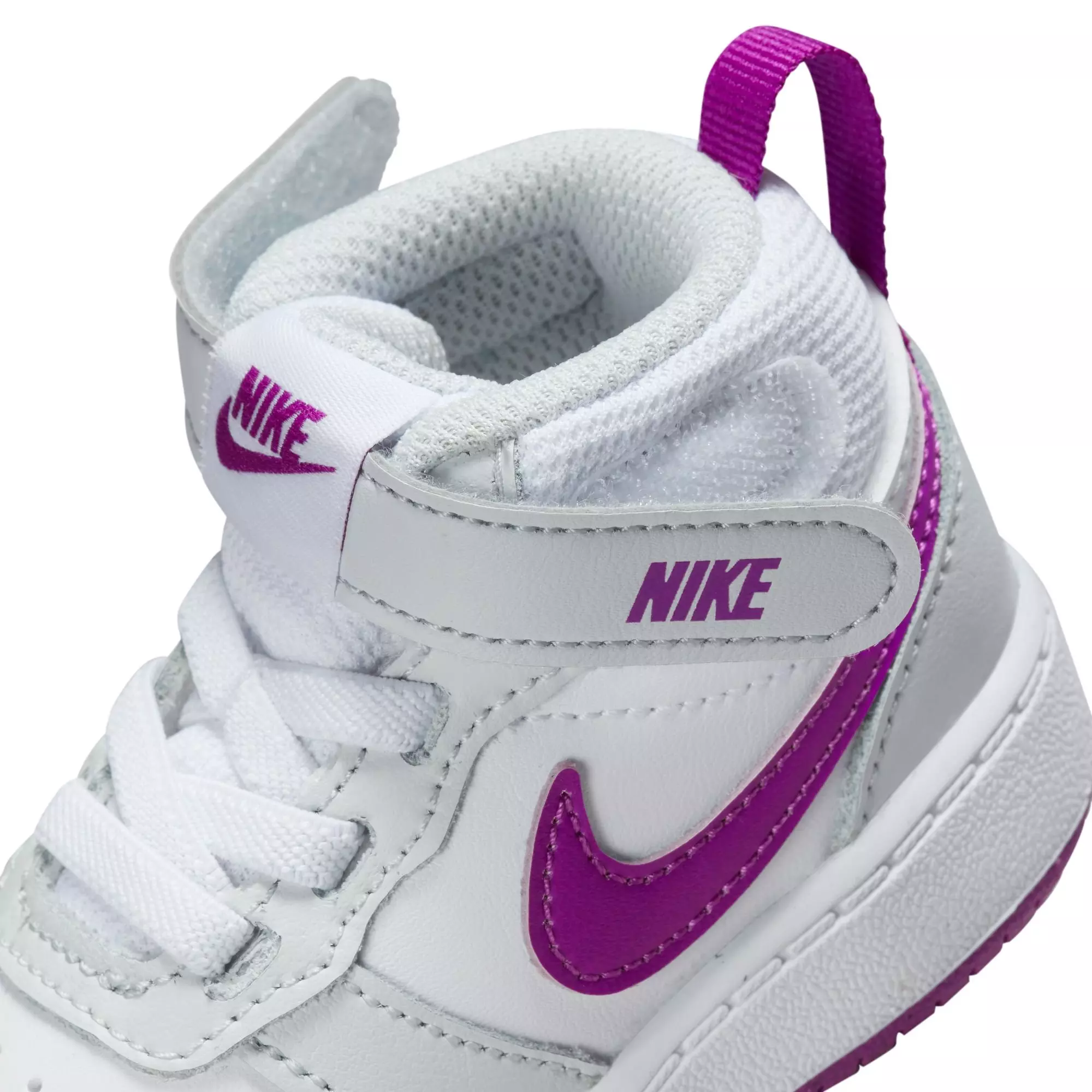 Nike Court Borough Mid 2 "Pure Platinum/Vivid Purple/White" Toddler Girls' Shoe - WHITE/PURPLE