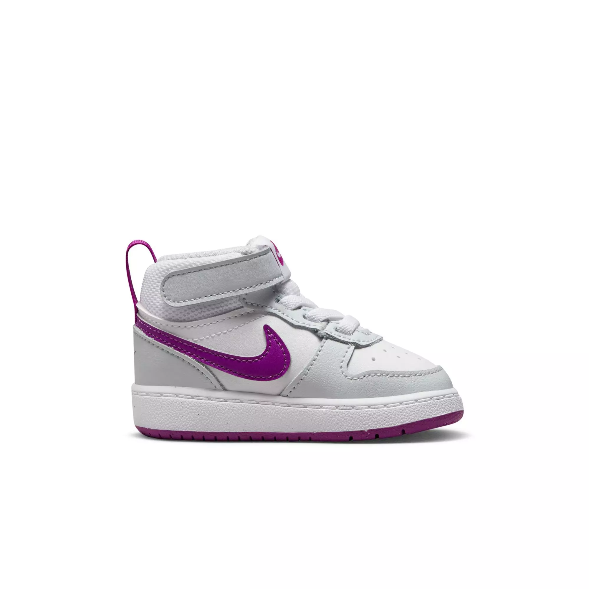 Nike Court Borough Mid 2 "Pure Platinum/Vivid Purple/White" Toddler Girls' Shoe - WHITE/PURPLE