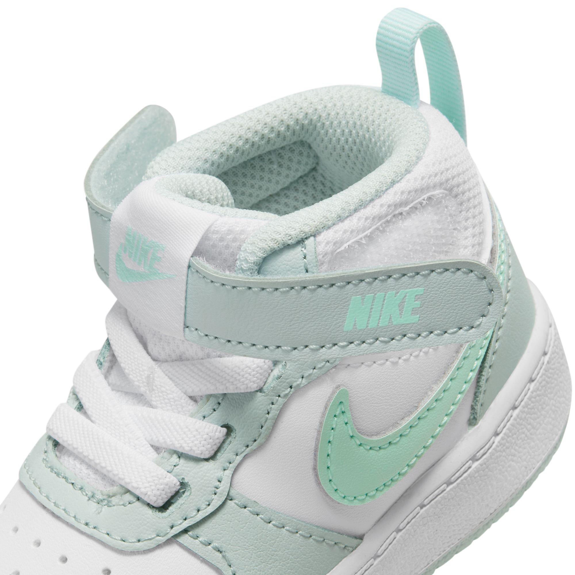 Nike Court Borough Mid 2 "Pure Platinum/Mint Foam/White" Toddler Girls' Shoe - WHITE/MINT Thumbnail View 4