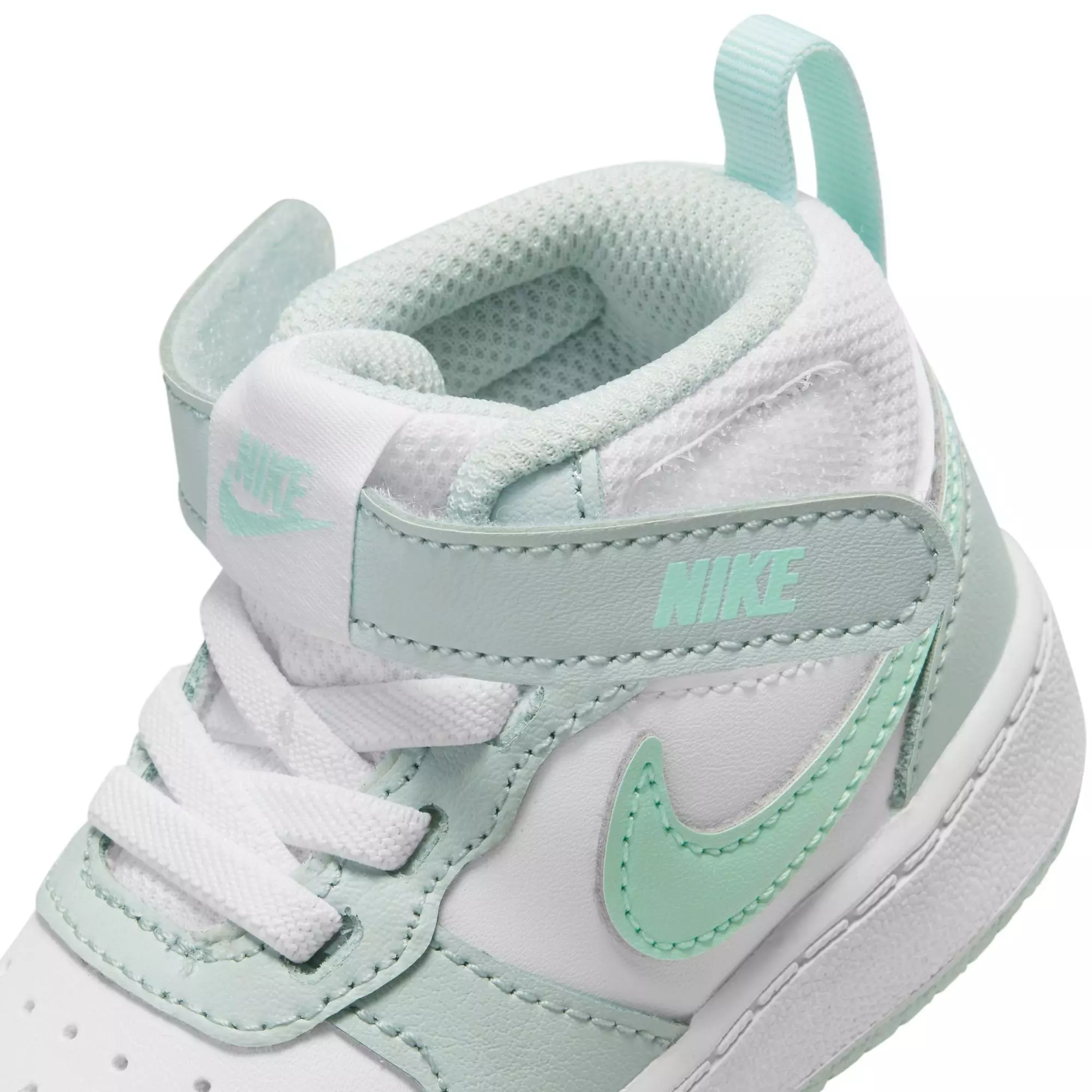 Nike Court Borough Mid 2 "Pure Platinum/Mint Foam/White" Toddler Girls' Shoe - WHITE/MINT